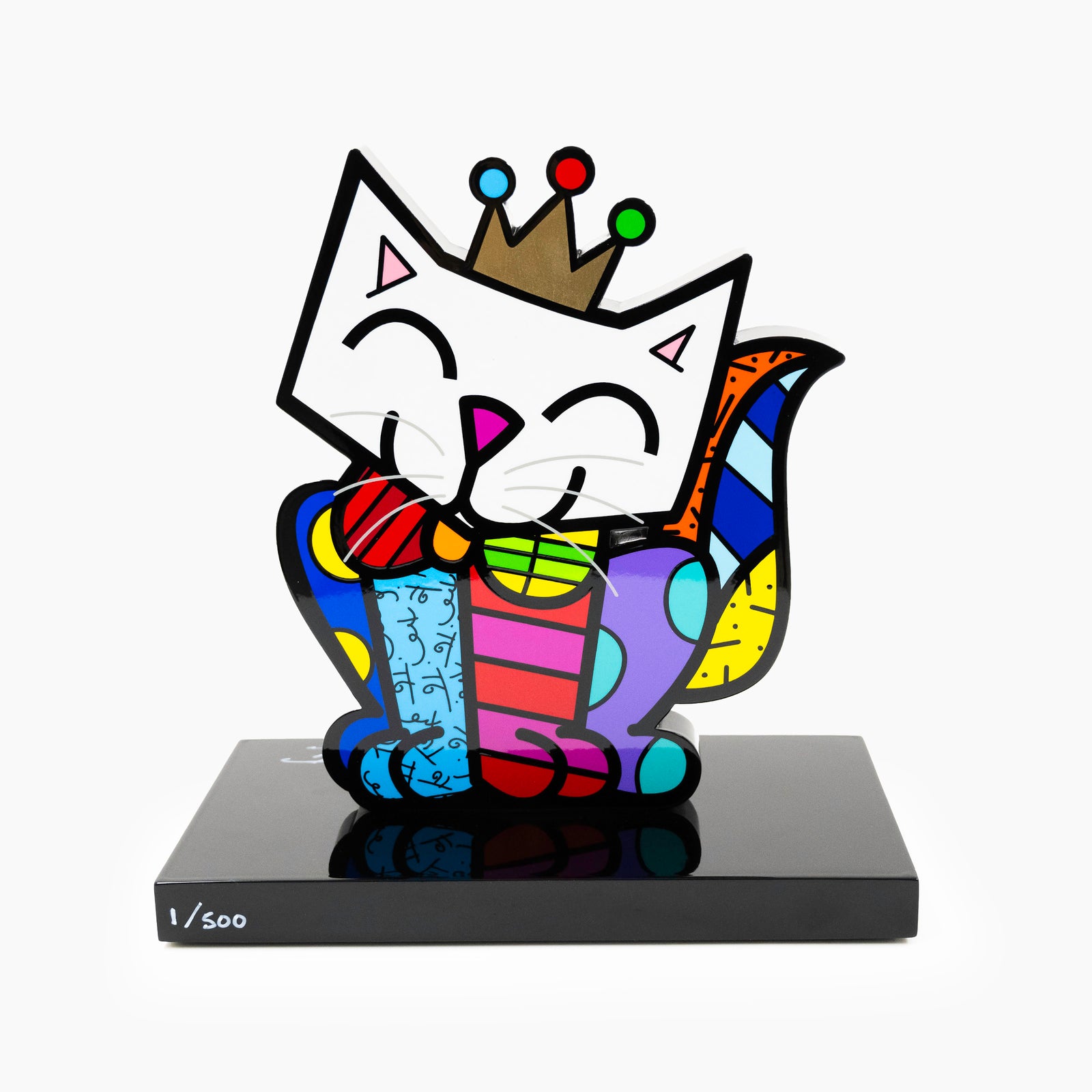 cat black base limited edition  artistic colorful design collectible
