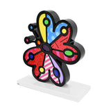 BUTTERFLY - White Base - Wood Sculpture