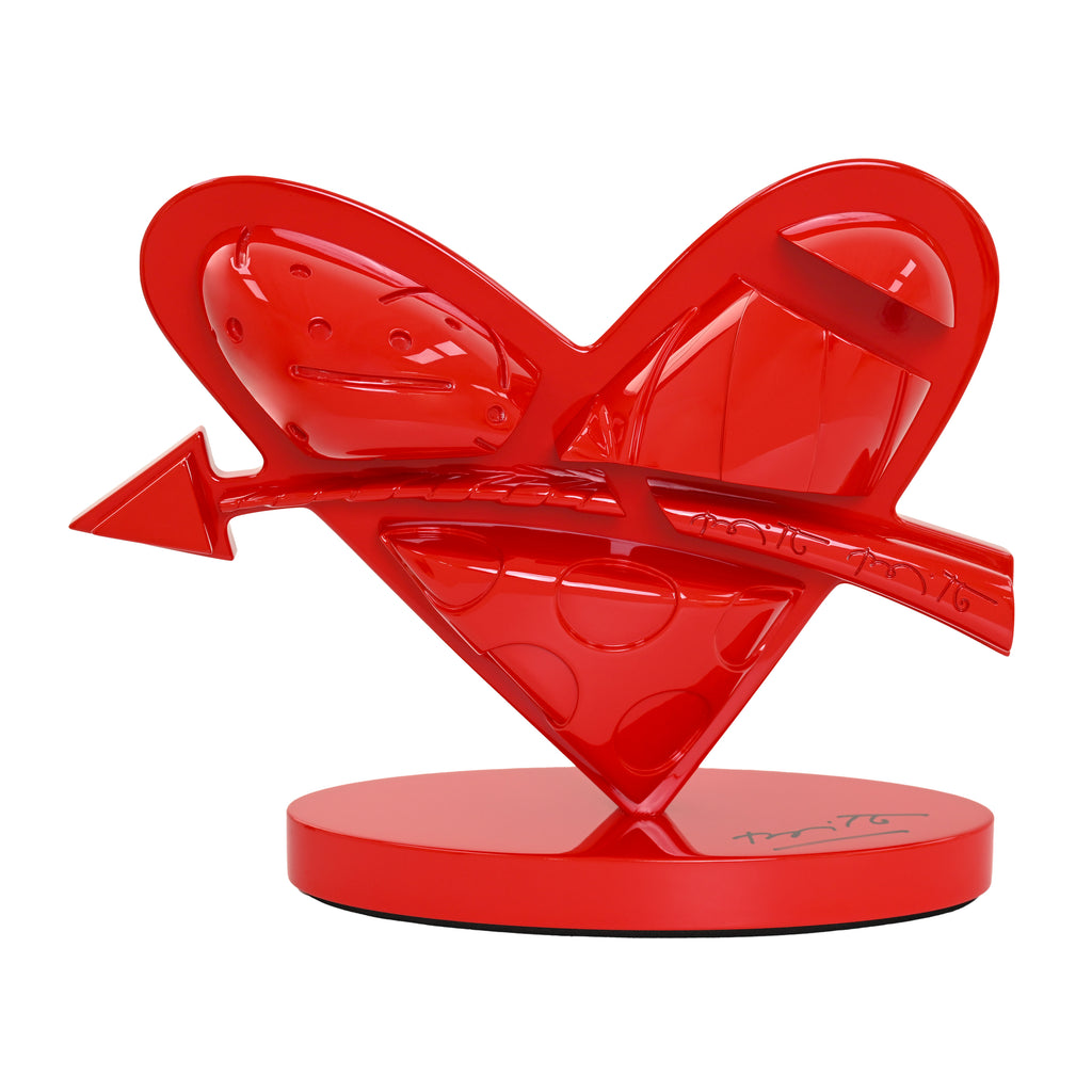Heart With Arrow (Red) Fine Art Sculpture – Limited Edition Hand