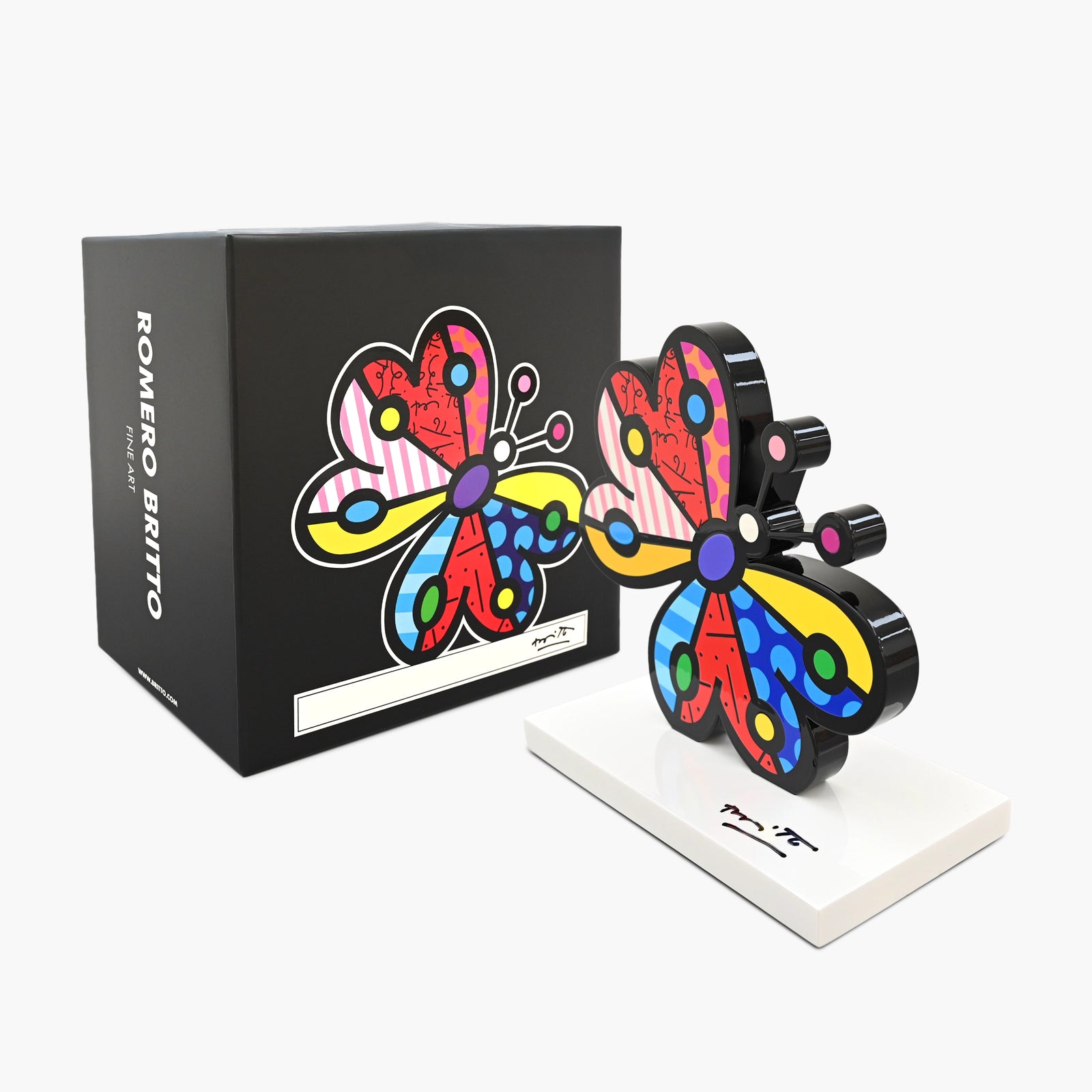 Romero Britto Garden Butterfly sculpture with original packaging and Certificate of Authenticity
