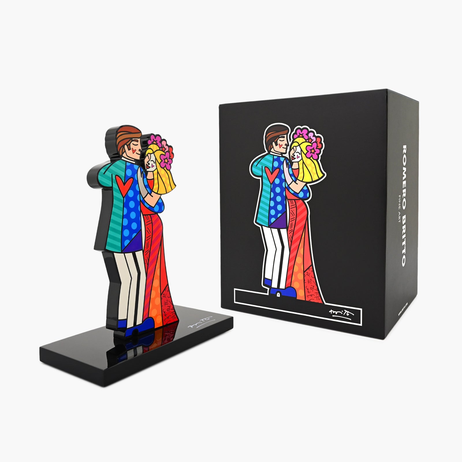 Romero Britto Love Is Love sculpture with original packaging and Certificate of Authenticity