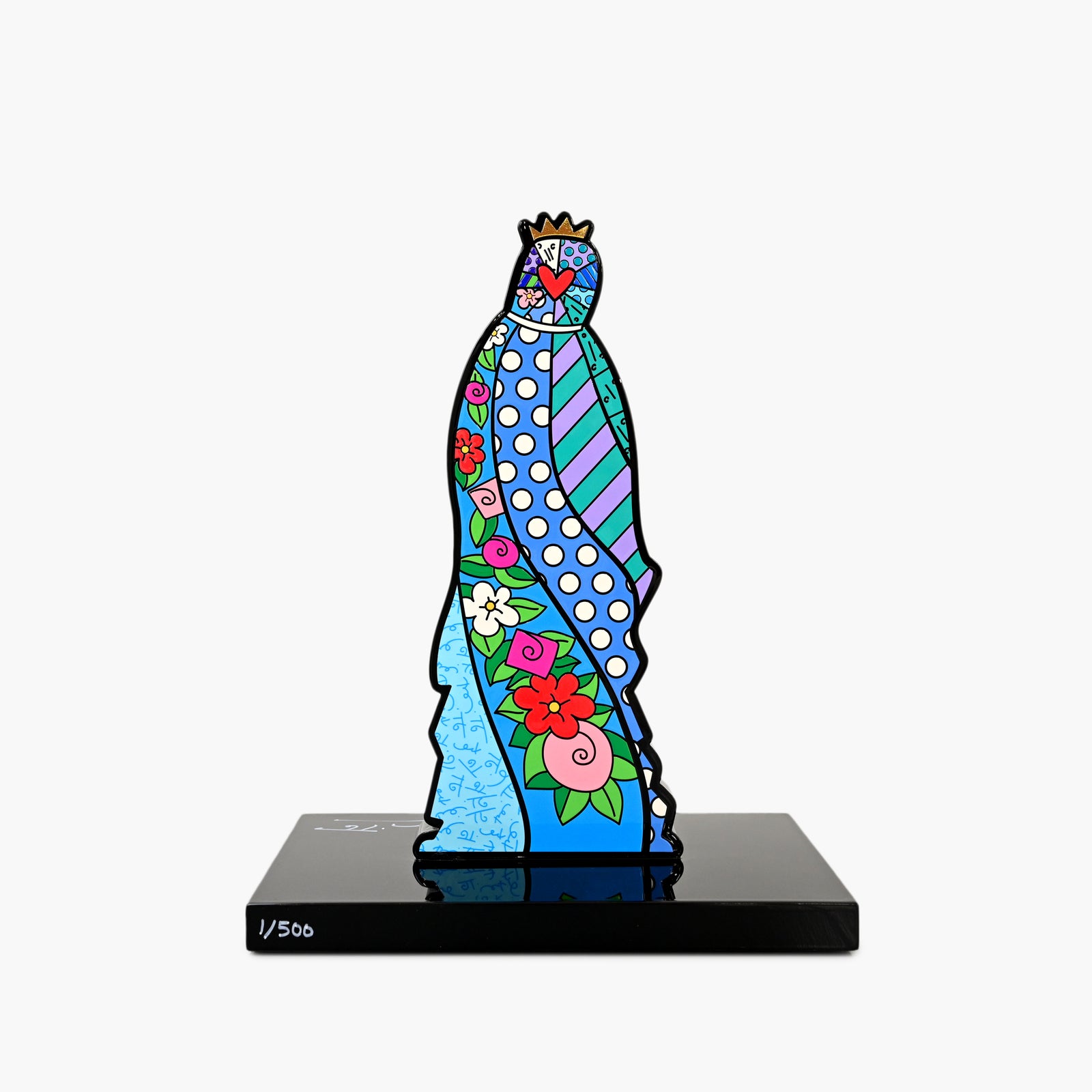 Virgin Mary Fine Art Sculpture – Hand Signed Limited Edition by Romero Britto