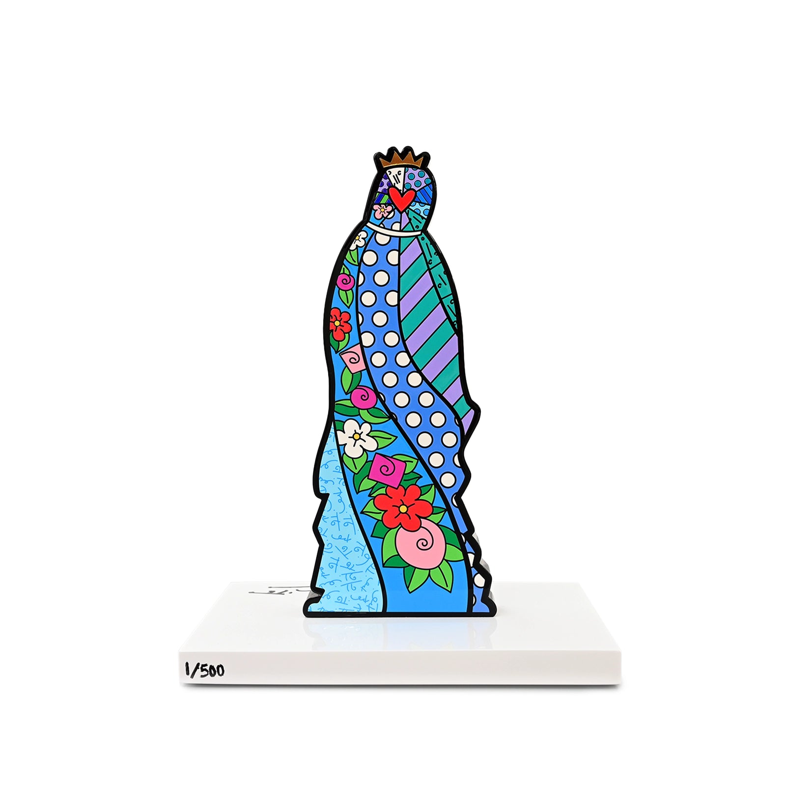 Virgin Mary Fine Art Sculpture – Hand Signed Limited Edition by Romero Britto