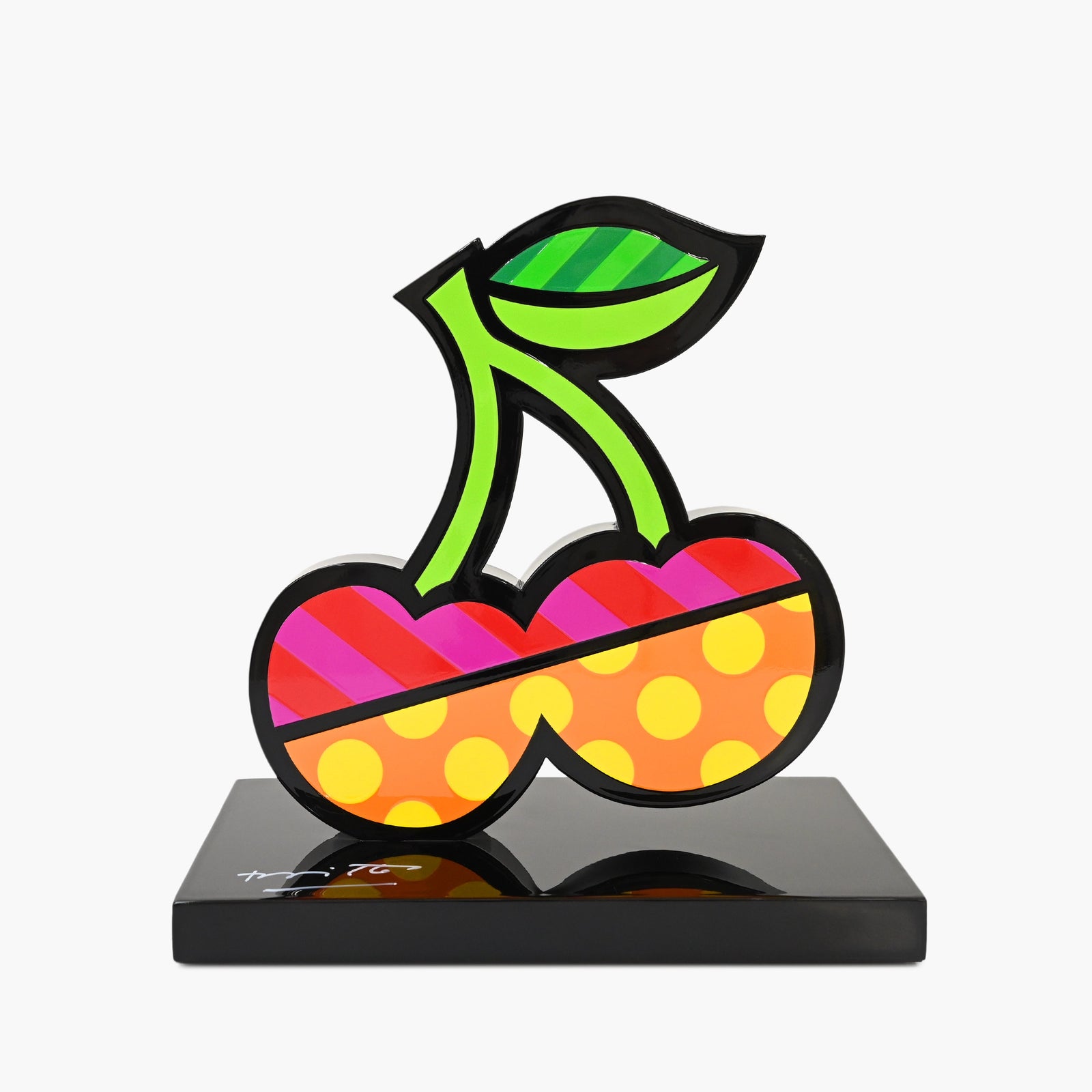 Cherries Fine Art Sculpture – Hand Signed Limited Edition by Romero Britto