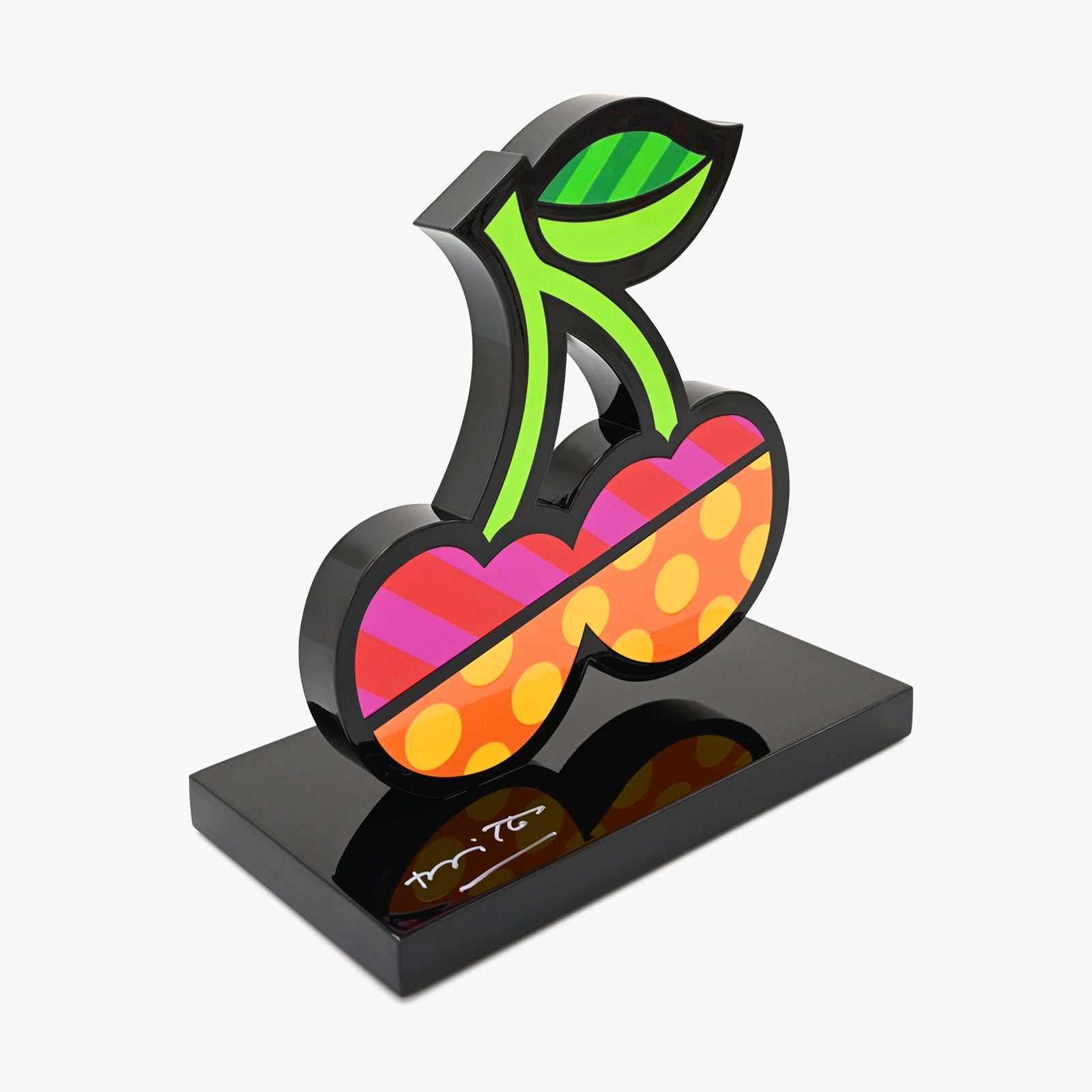 Cherries Fine Art Sculpture – Hand Signed Limited Edition by Romero Britto