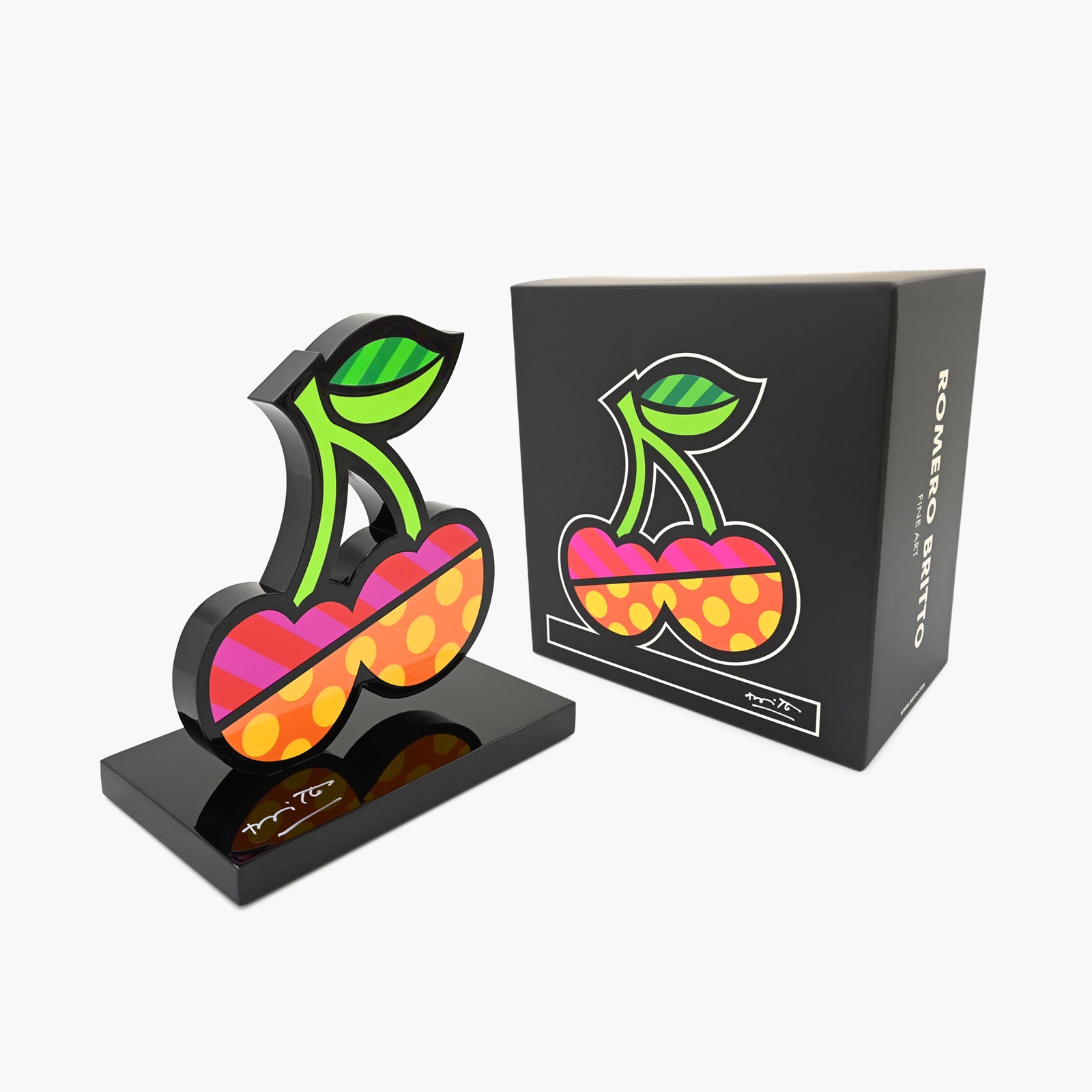 Romero Britto Cherries sculpture with original packaging and Certificate of Authenticity