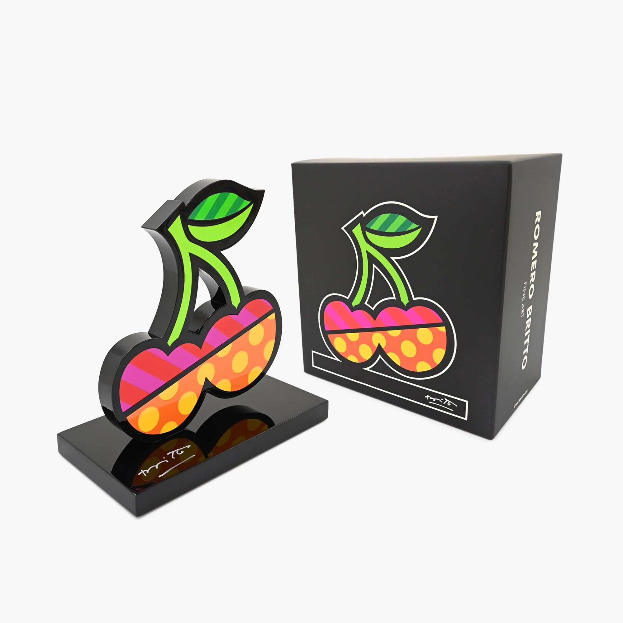 Cherries (Black Base) Fine Art Sculpture – Limited Edition Hand
