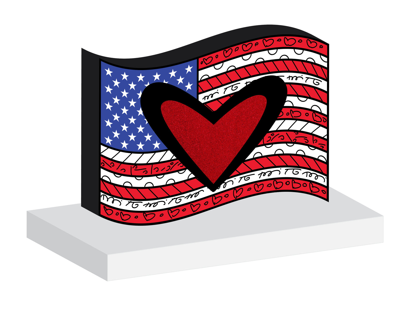 American Flag (White Base) - Limited Edition Sculpture