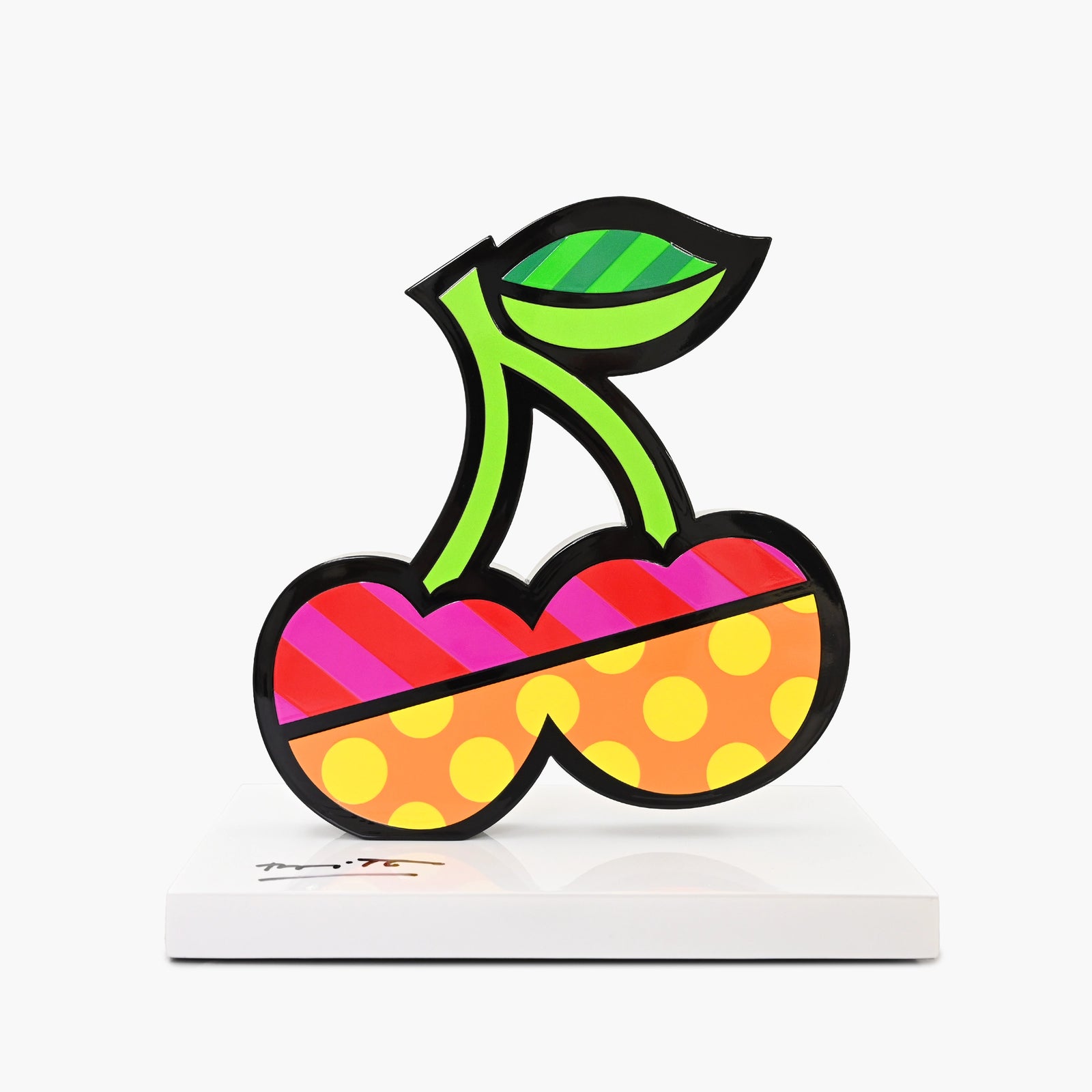 Cherries Fine Art Sculpture – Hand Signed Limited Edition by Romero Britto