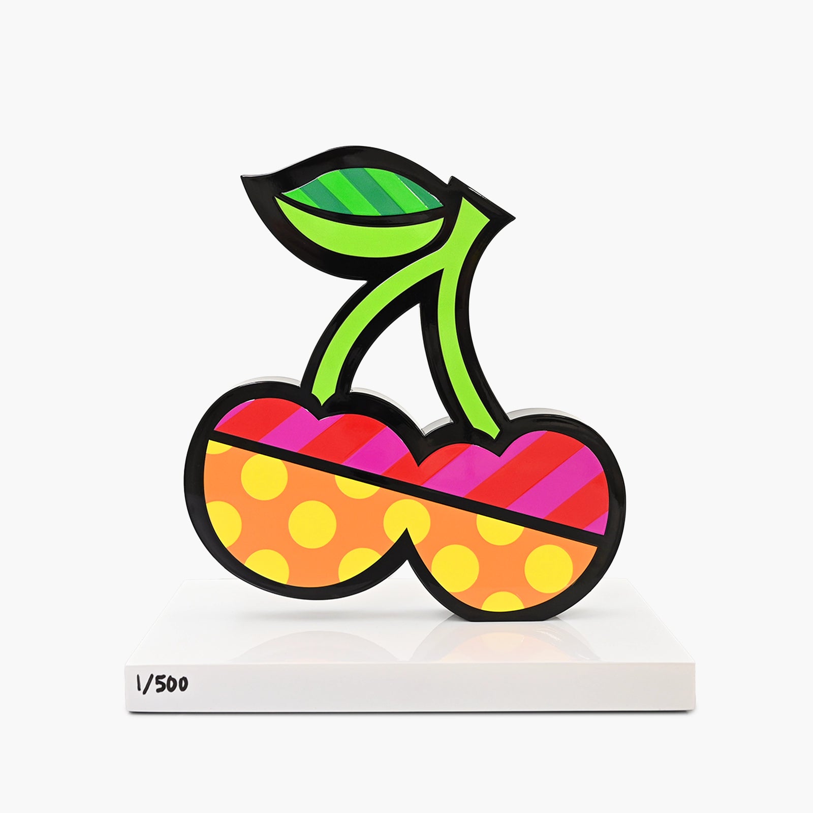 Cherries Fine Art Sculpture – Hand Signed Limited Edition by Romero Britto