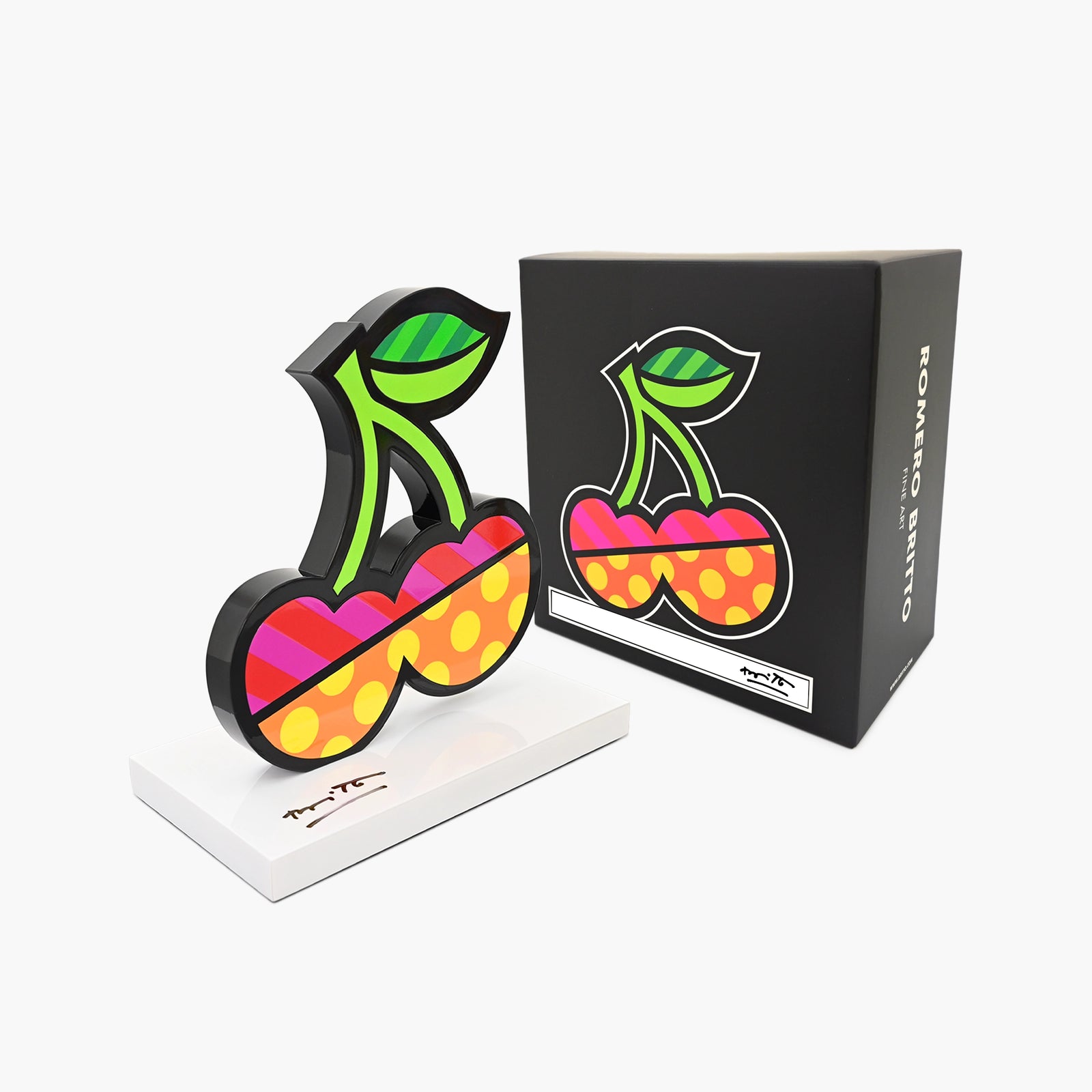Romero Britto Cherries sculpture with original packaging and Certificate of Authenticity