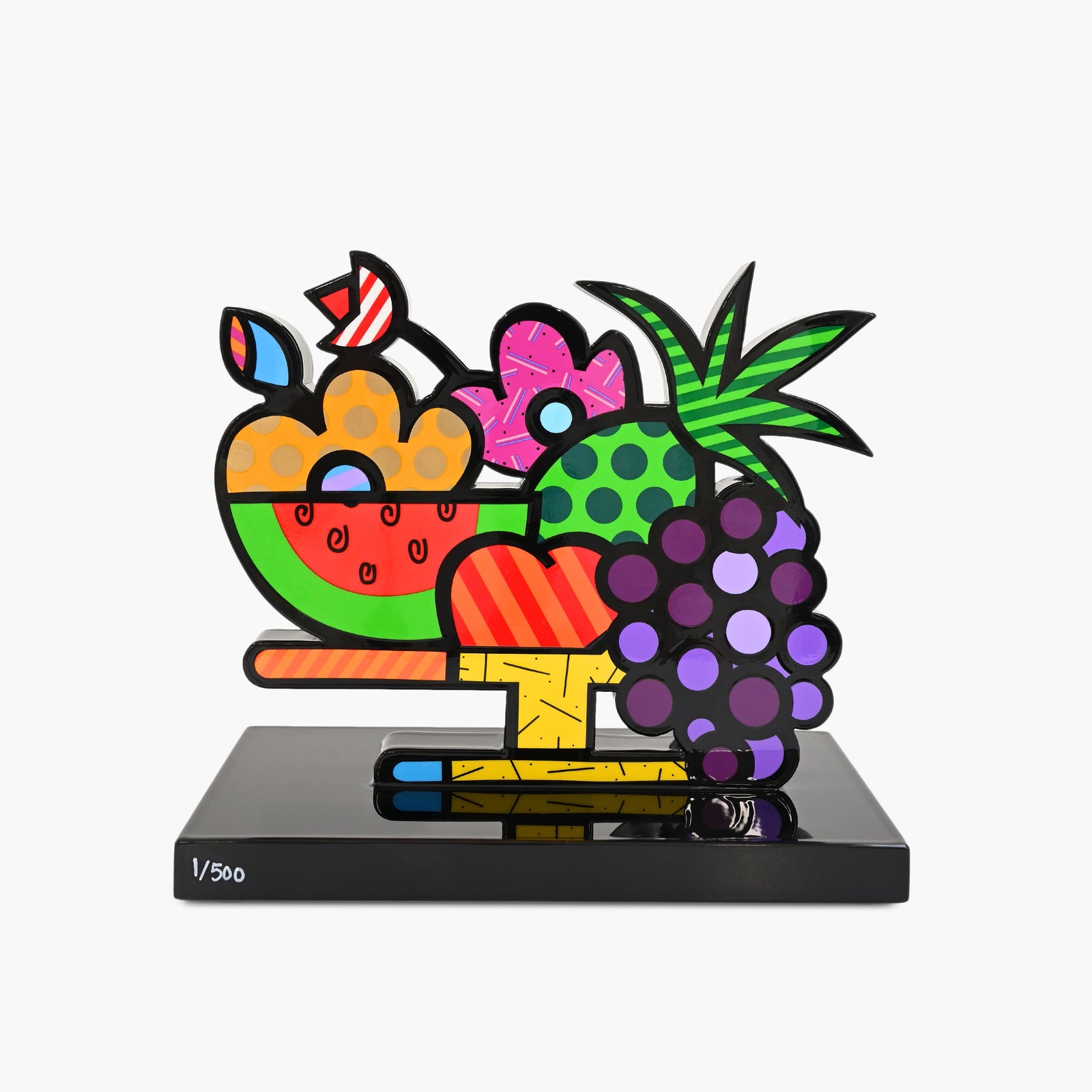 Fruit Bowl Fine Art Sculpture – Hand Signed Limited Edition by Romero Britto