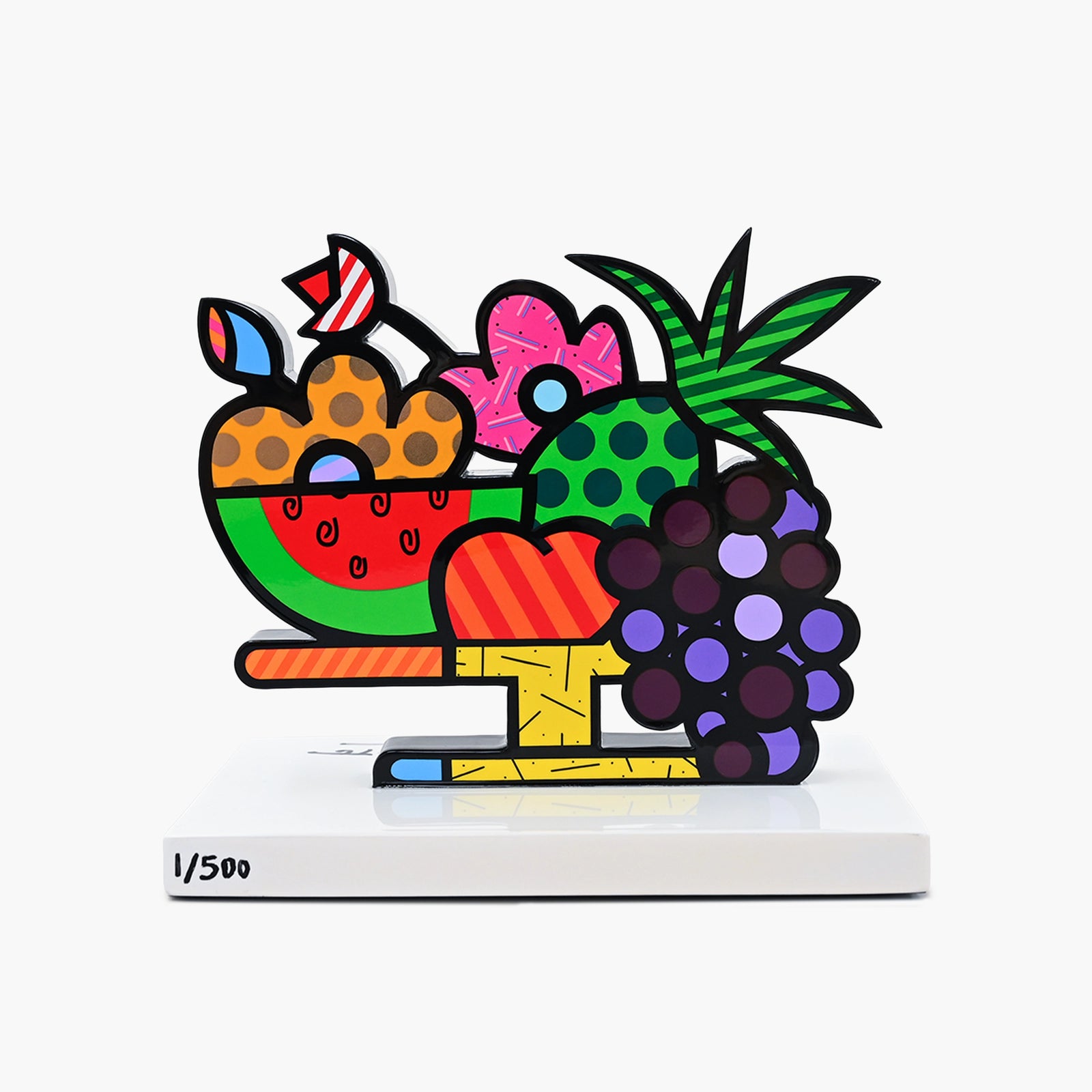 Fruit Bowl Fine Art Sculpture – Hand Signed Limited Edition by Romero Britto