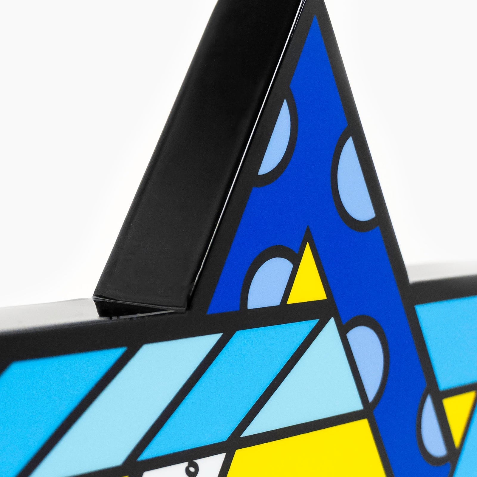 Romero Britto star of david white base  contemporary pop art piece