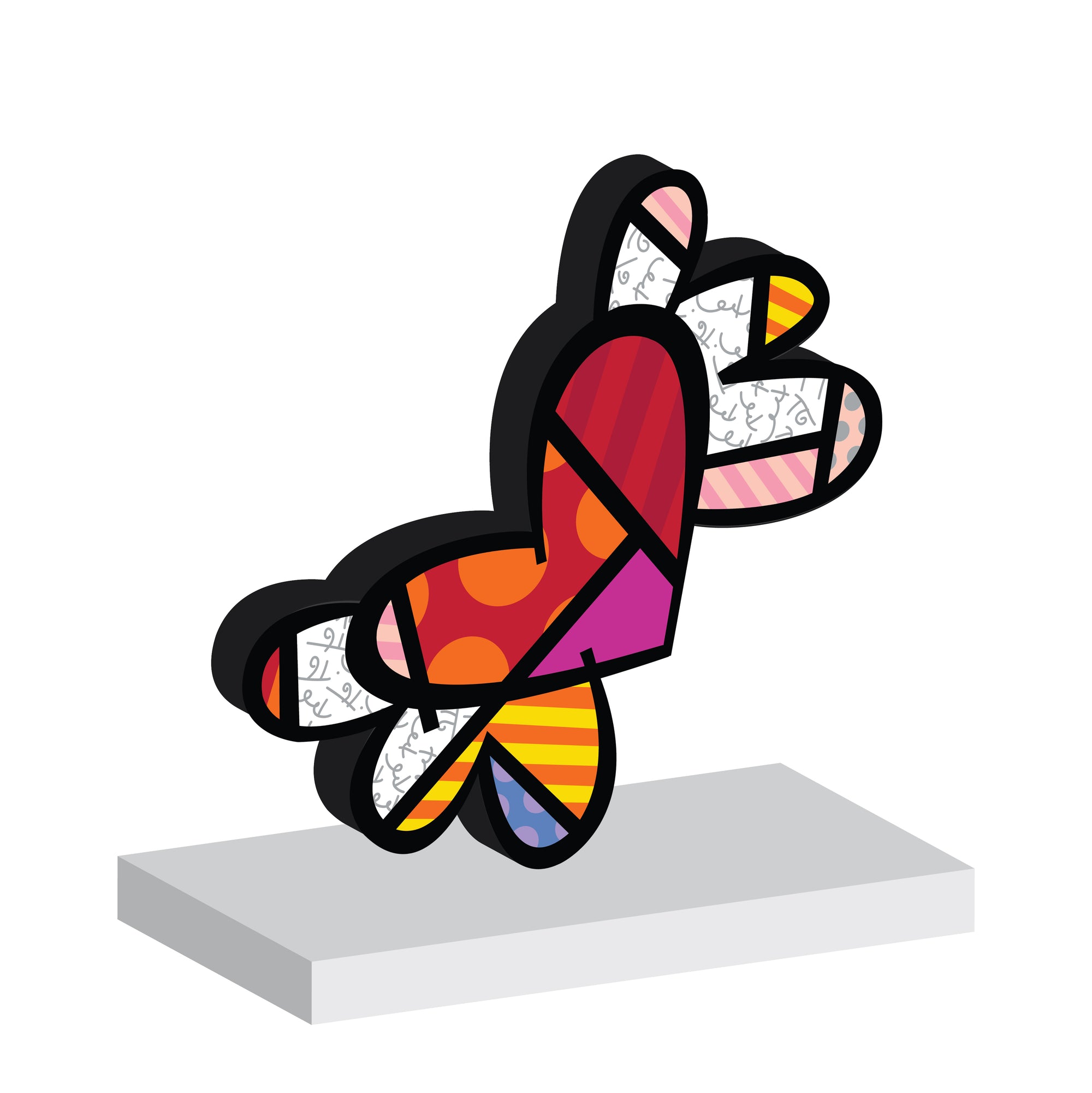 非売品希少品 サンプル ブリット グランピー フィギュア Britto サンプル Flying Heart (White Base) Fine Art Sculpture – Limited Edition