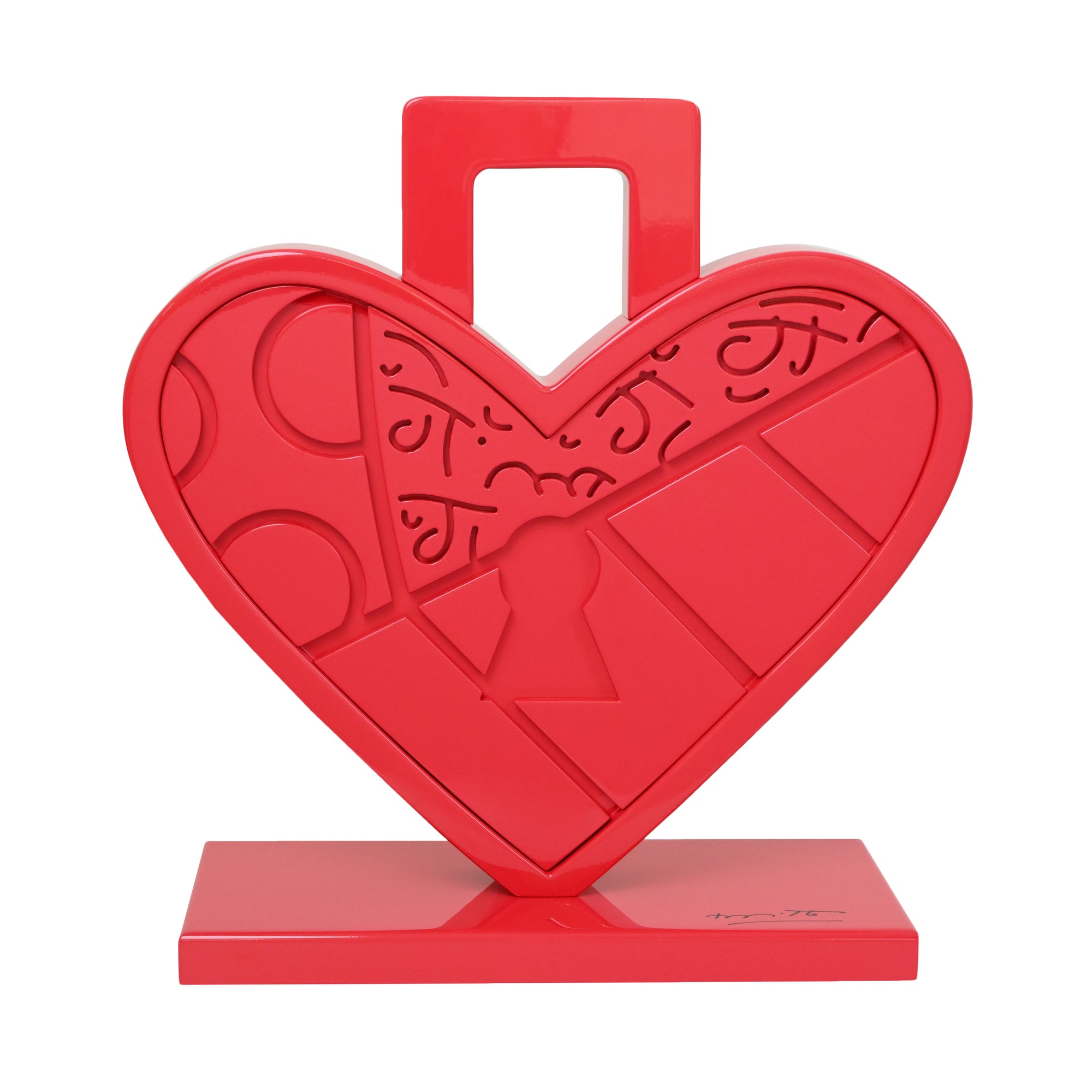 Lock Of Love (Red) Fine Art Sculpture – Limited Edition Hand