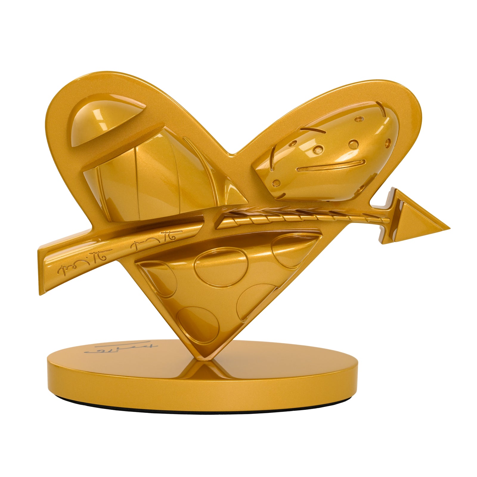 Heart With Arrow (Gold) - Limited Edition Sculpture