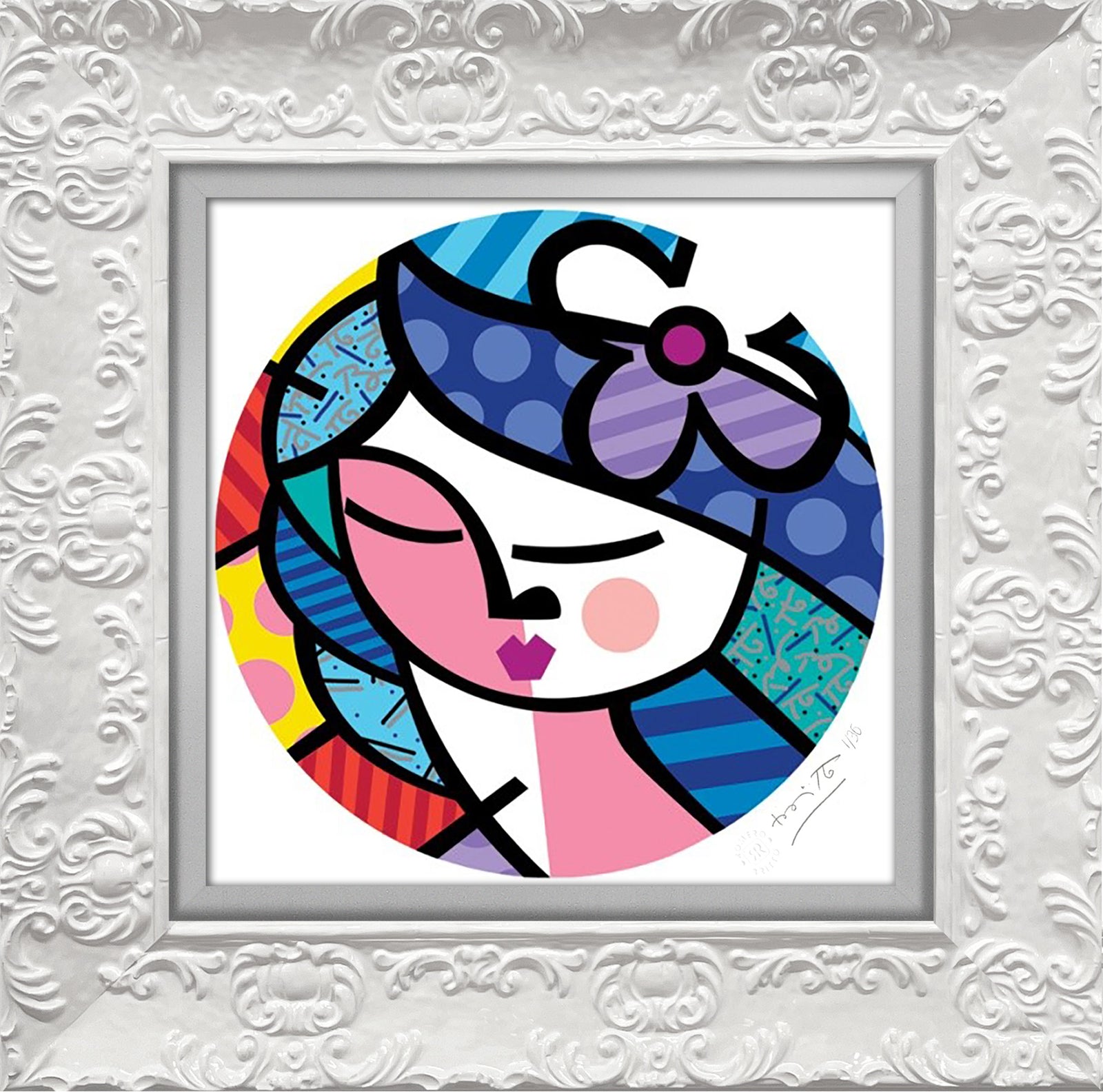 Romero Britto beauty serigraph  contemporary pop art piece