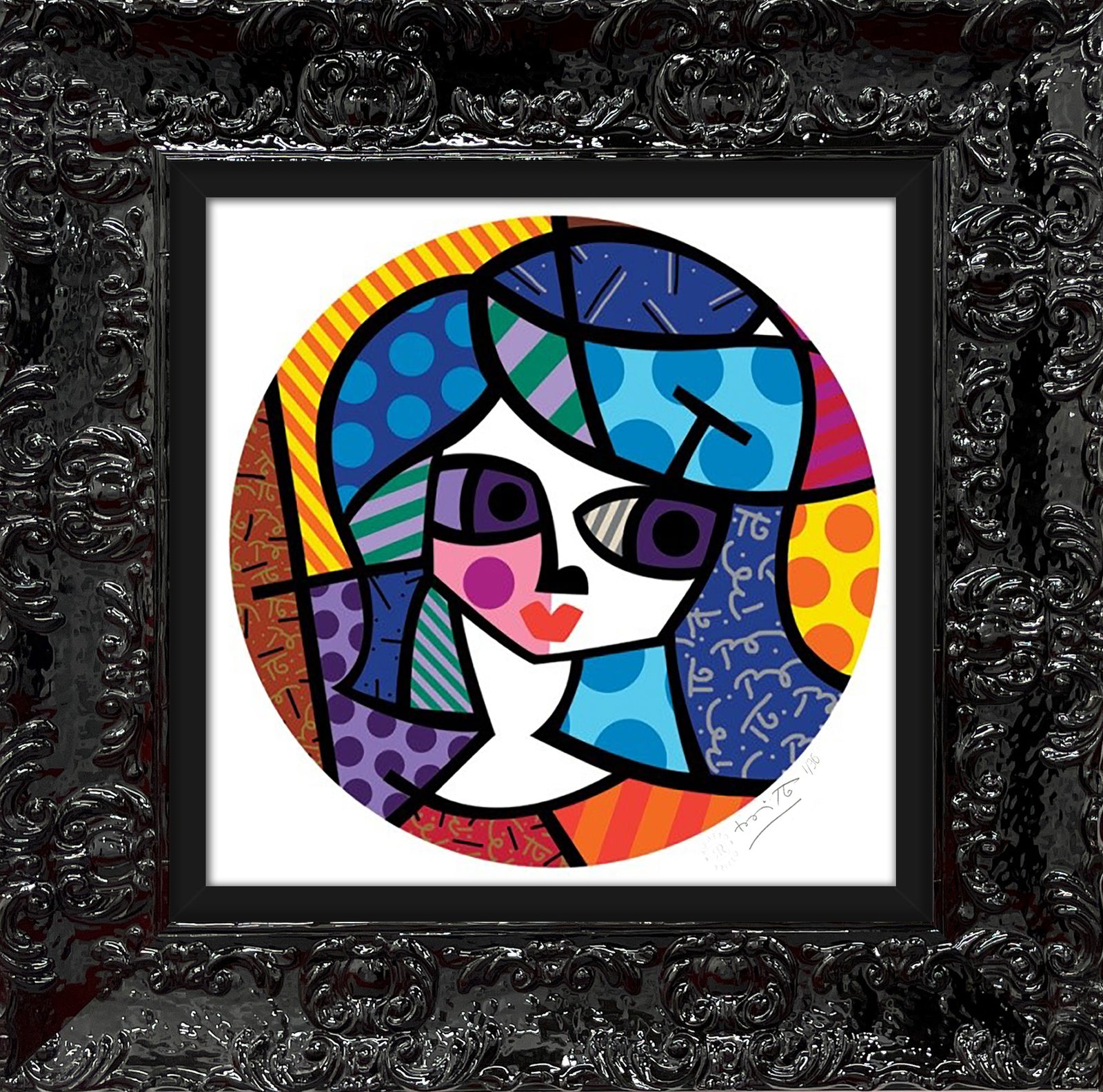 Romero Britto grace serigraph  colorful pop art design