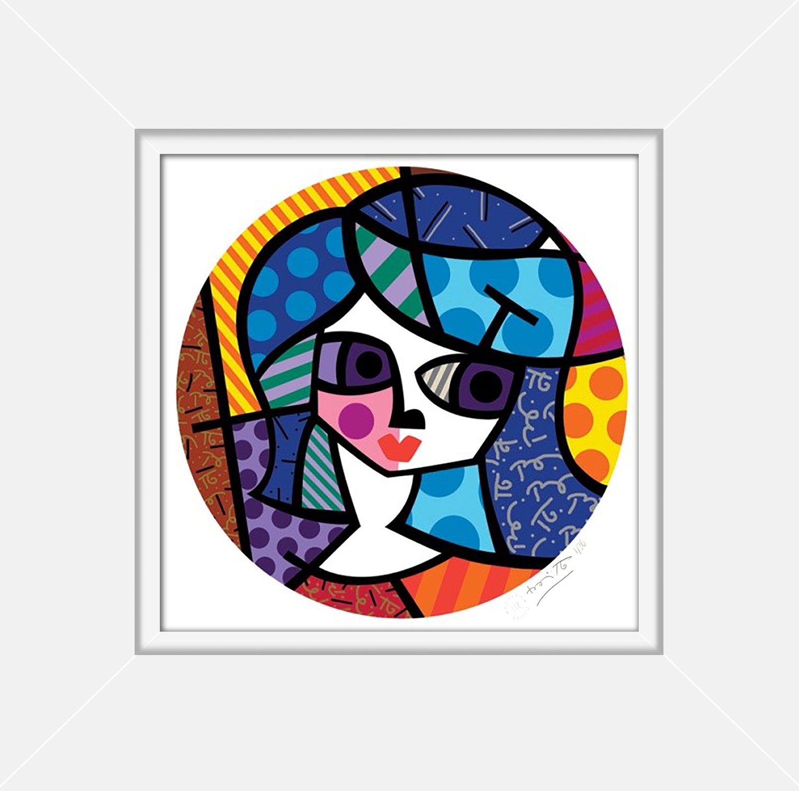 Romero Britto grace serigraph  contemporary pop art piece