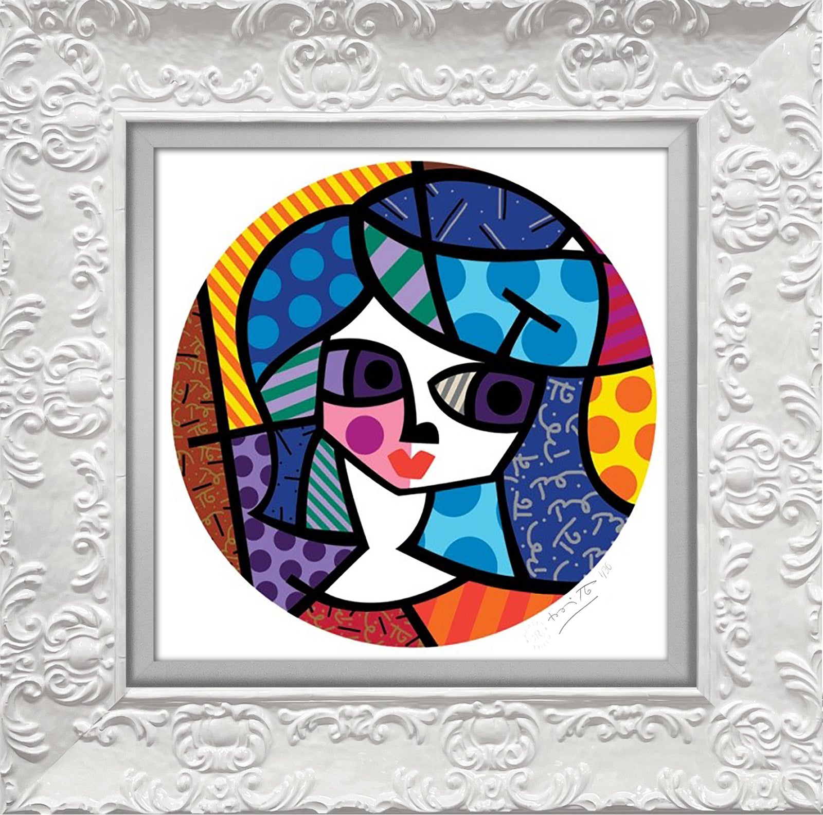 Romero Britto grace serigraph  colorful pop art design