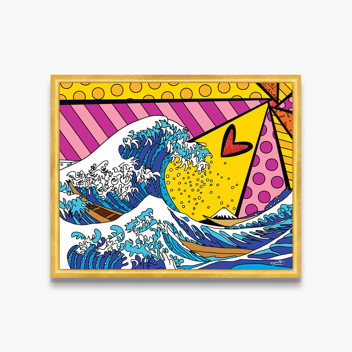 Romero Britto new wave limited edition print  colorful pop art design