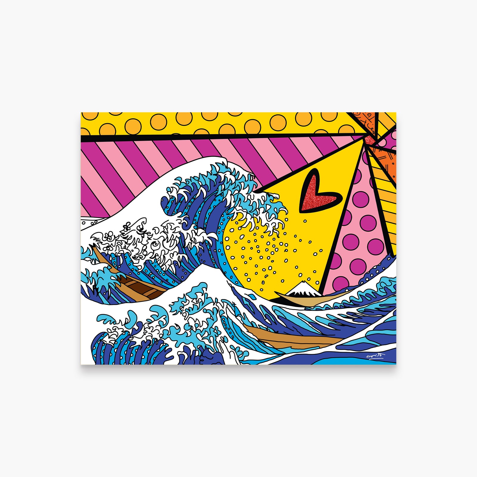 Romero Britto new wave limited edition print  colorful pop art design