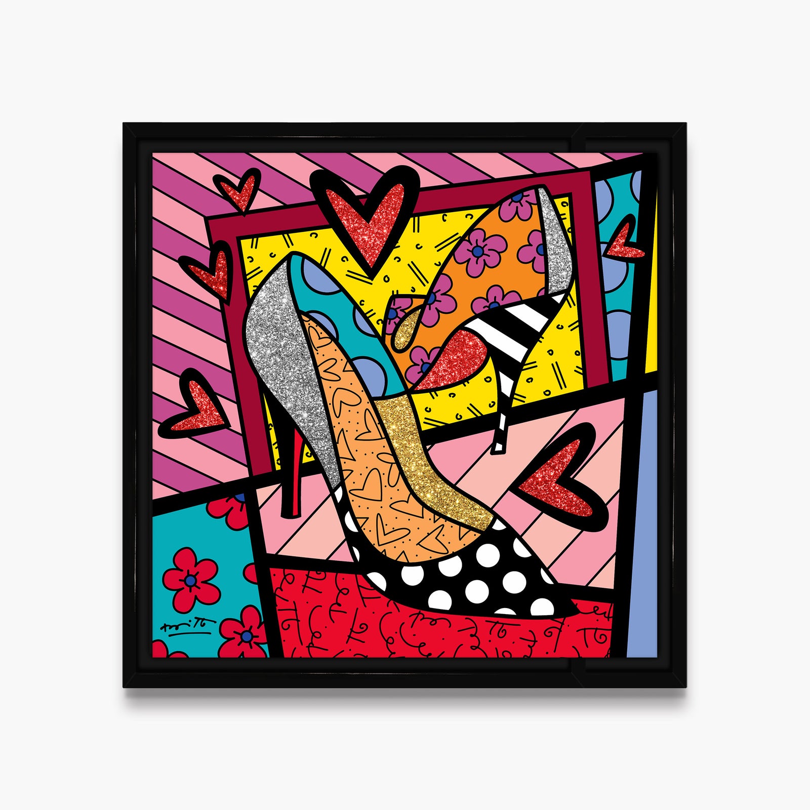 Romero Britto heels limited edition print  colorful pop art design