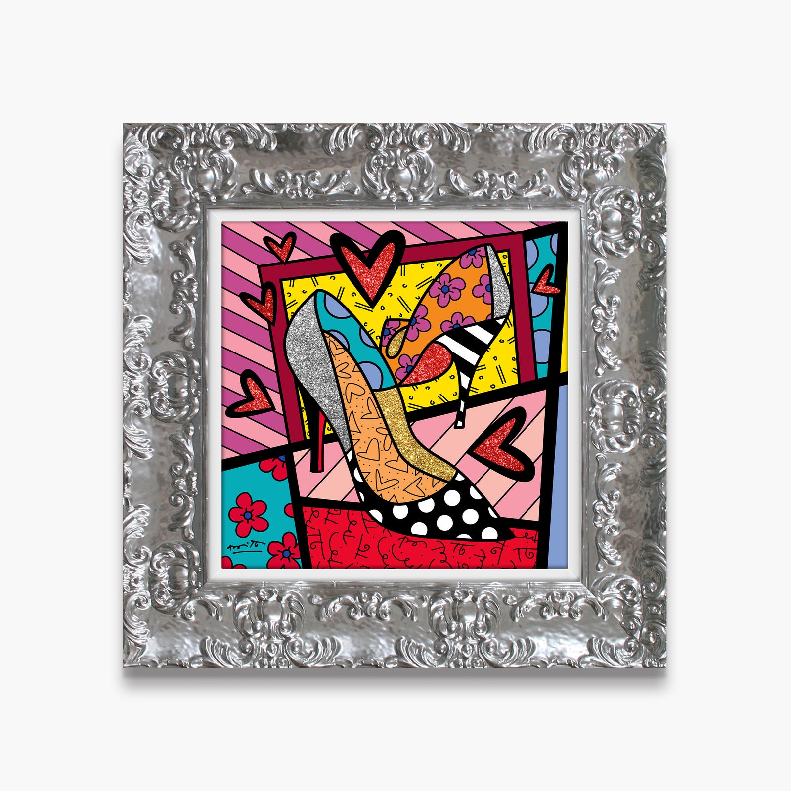 Romero Britto heels limited edition print  contemporary pop art piece