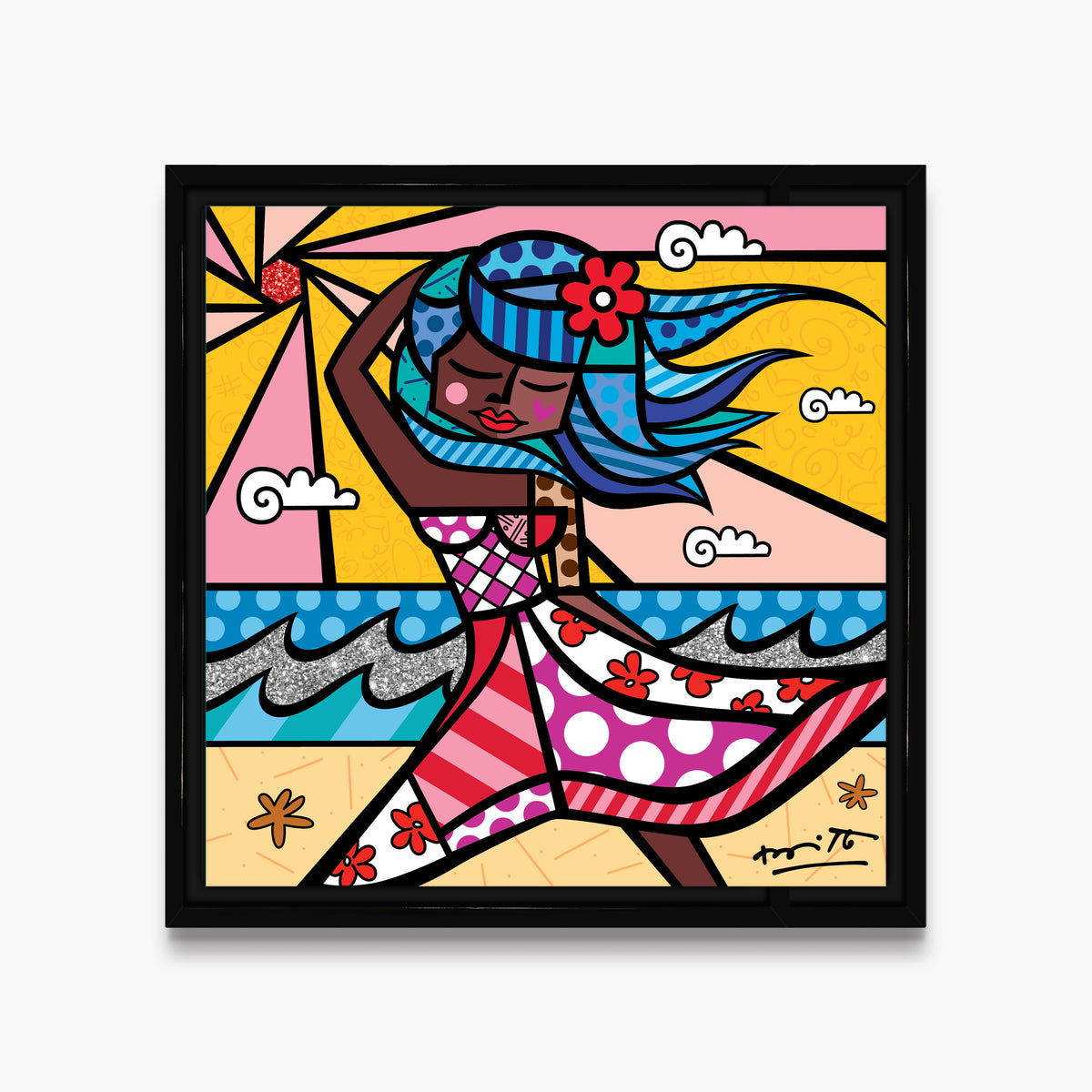Romero Britto summer 22 limited edition print  colorful pop art design