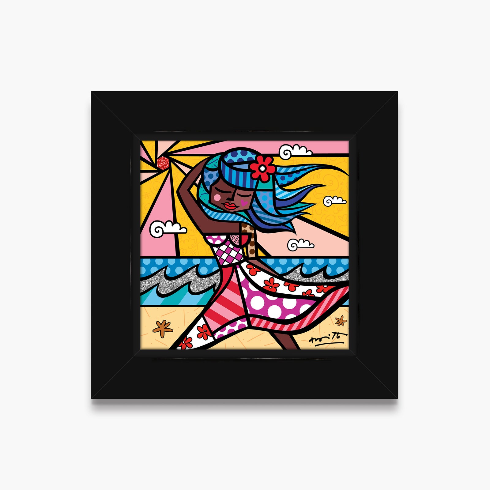 Romero Britto summer 22 limited edition print  colorful pop art design