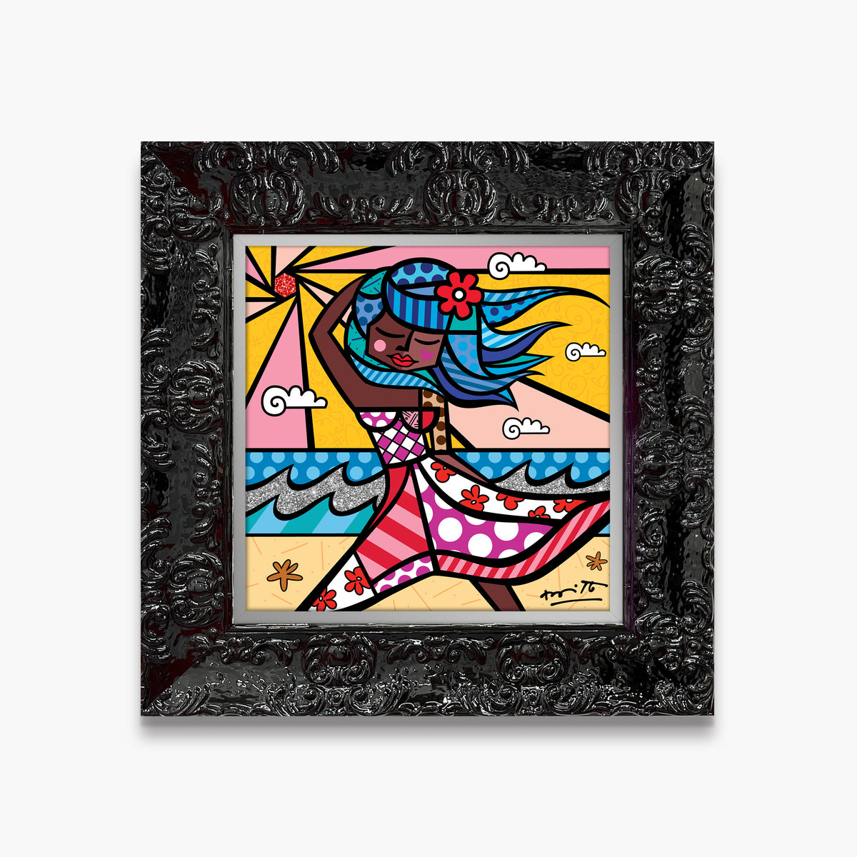 Romero Britto summer 22 limited edition print  colorful pop art design