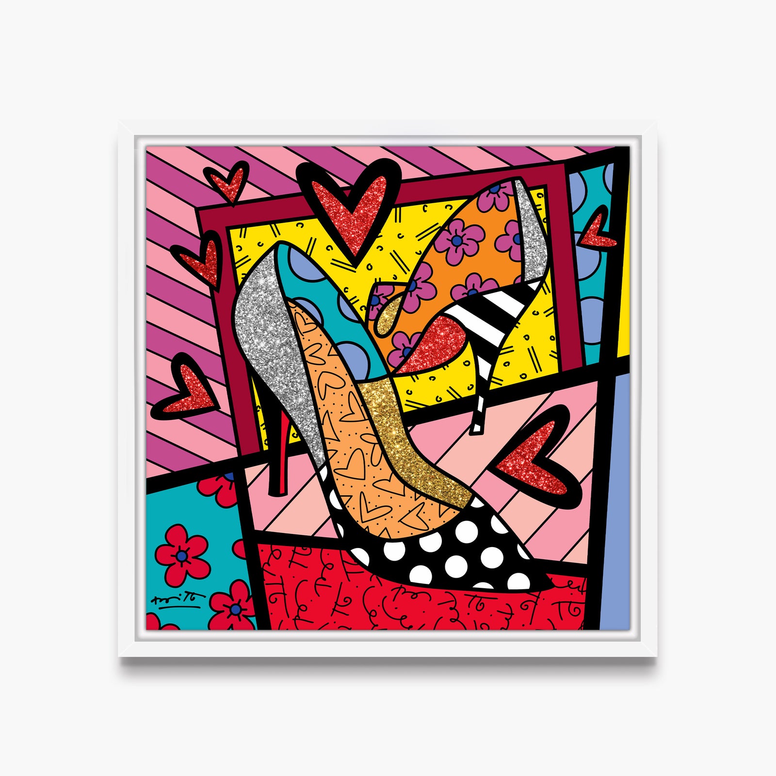 Romero Britto high heels limited edition print  colorful pop art design