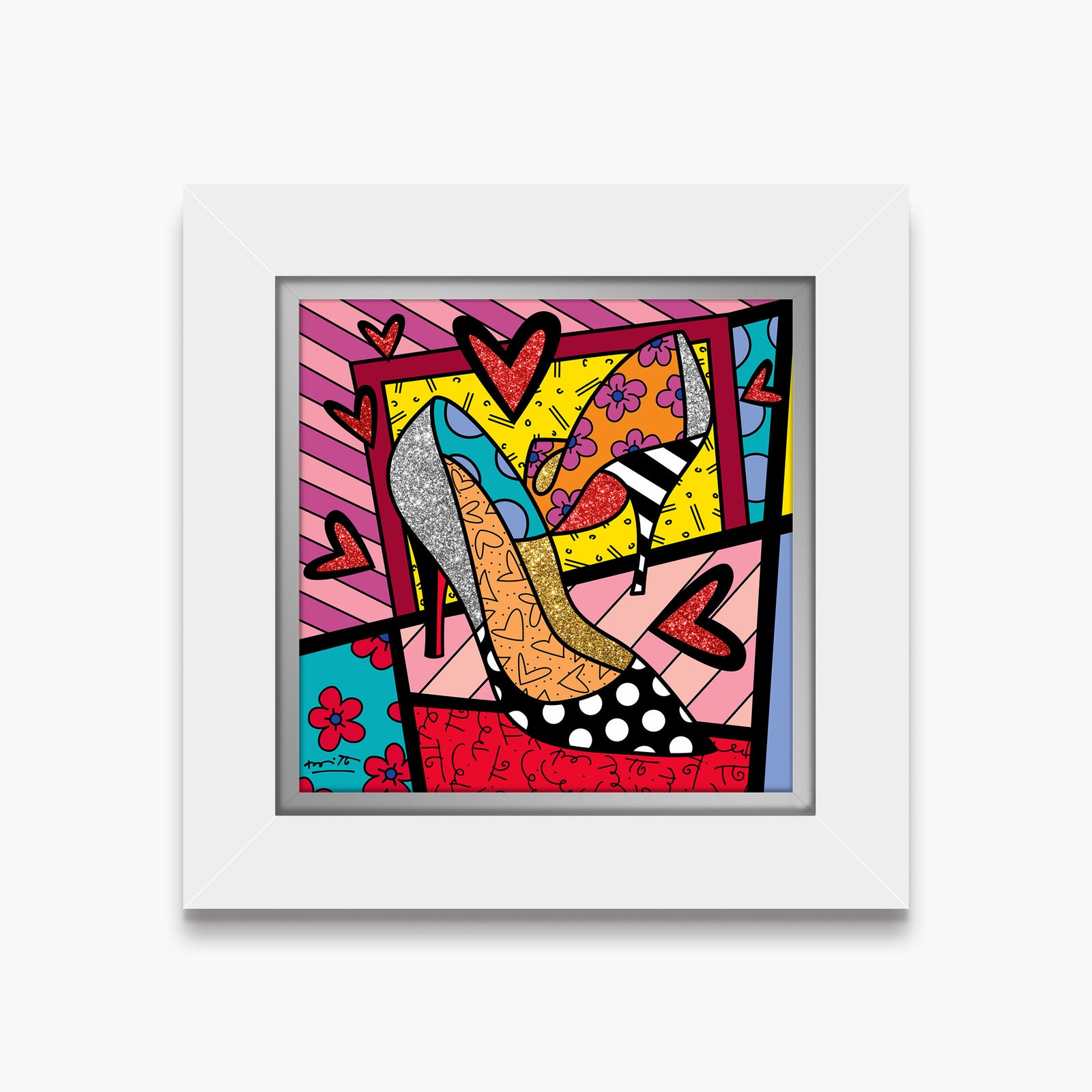 Romero Britto high heels limited edition print  contemporary pop art piece