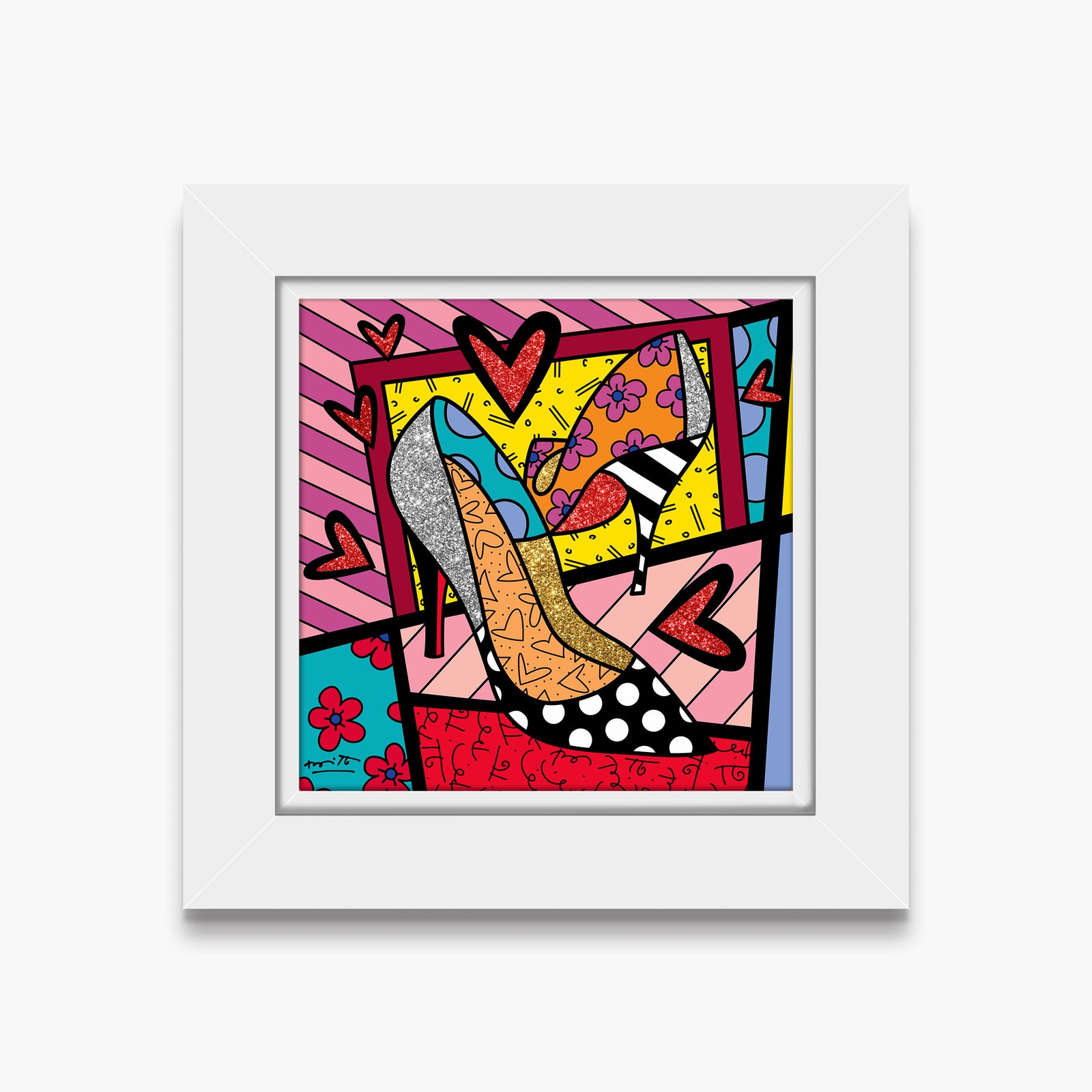 Romero Britto high heels limited edition print  colorful pop art design