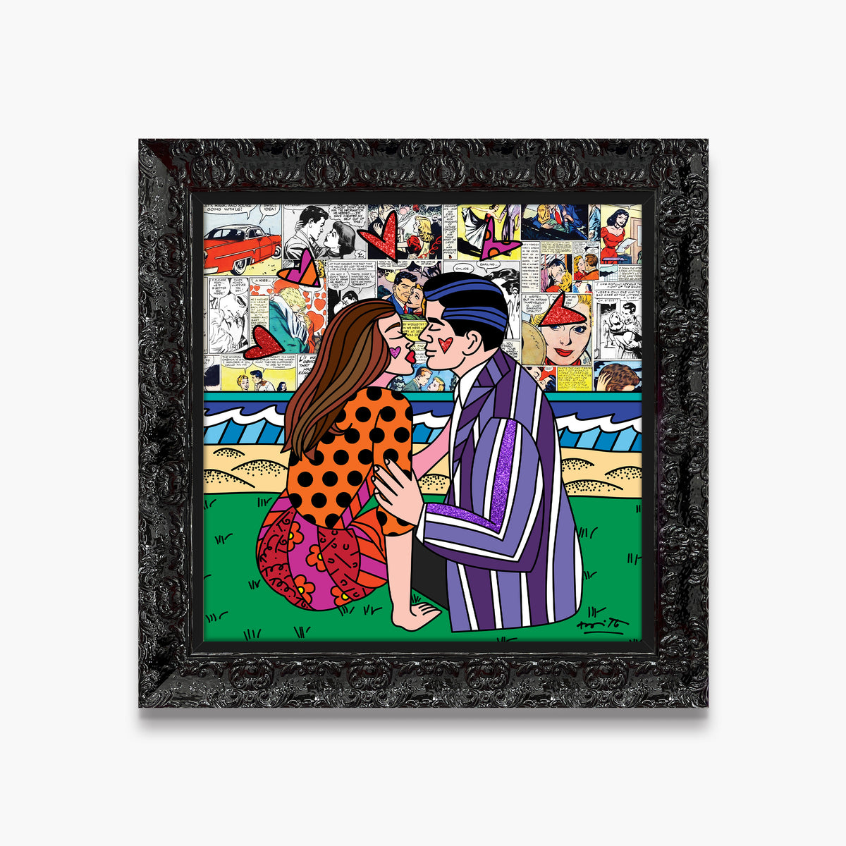 Romero Britto forte dei marmi limited edition  contemporary pop art piece