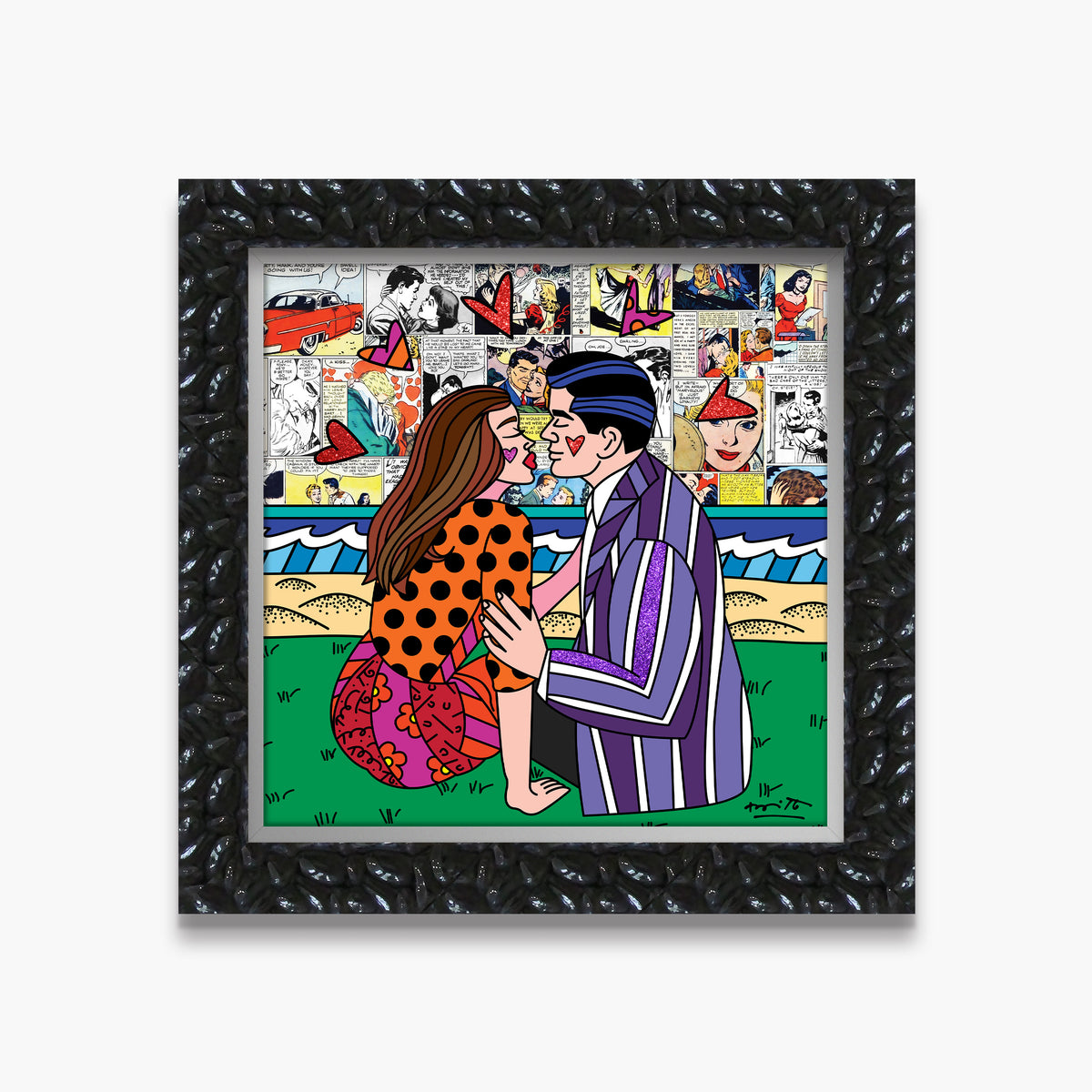 Romero Britto forte dei marmi limited edition  contemporary pop art piece