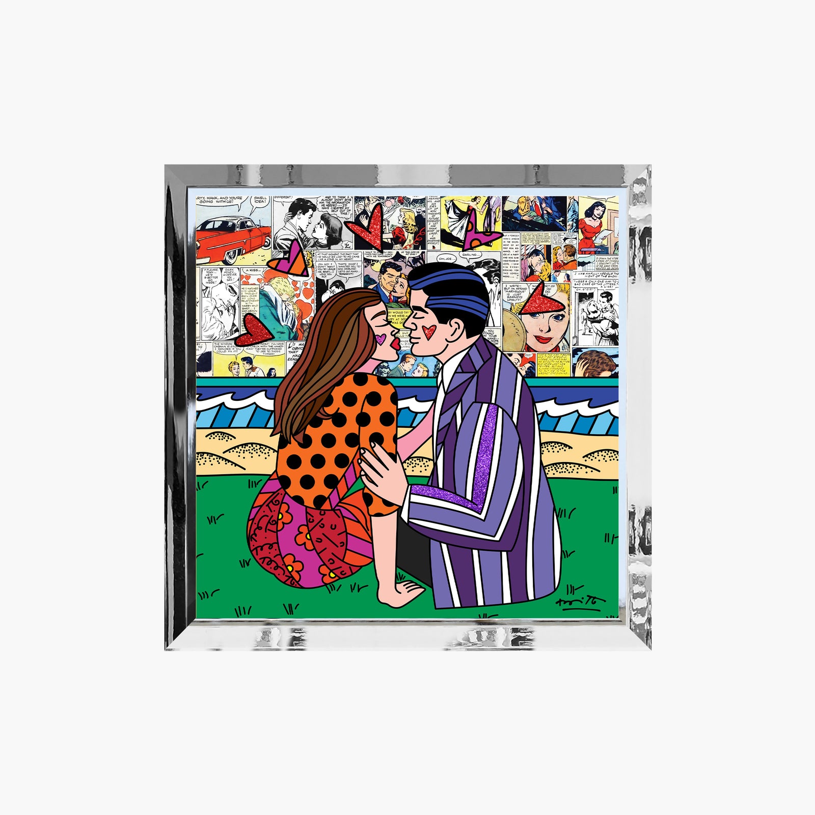 Romero Britto forte dei marmi limited edition  contemporary pop art piece