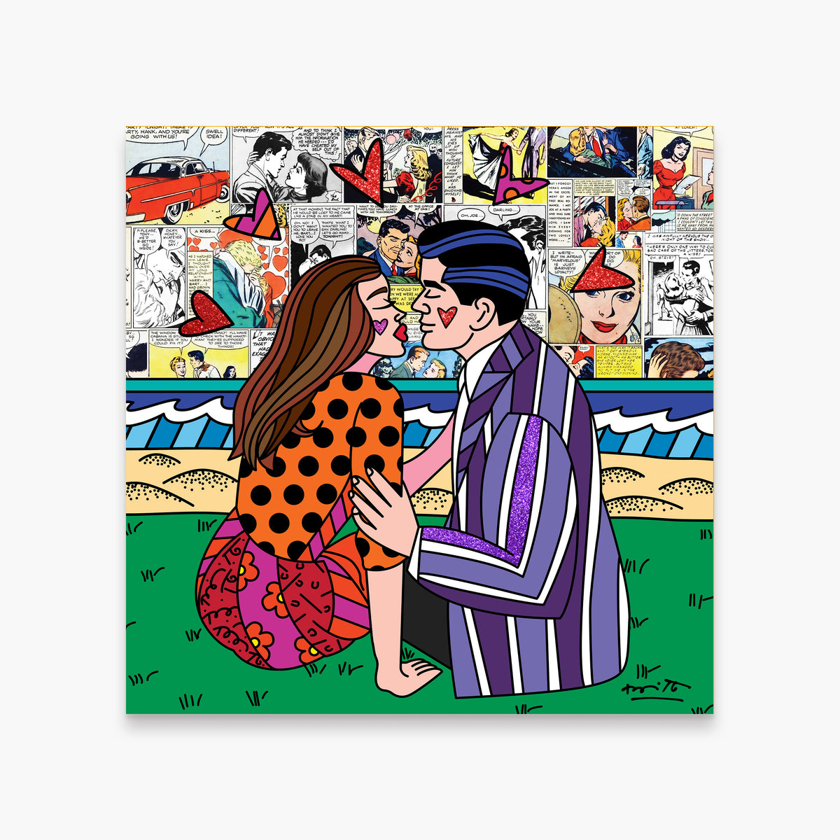 Romero Britto forte dei marmi limited edition  colorful pop art design