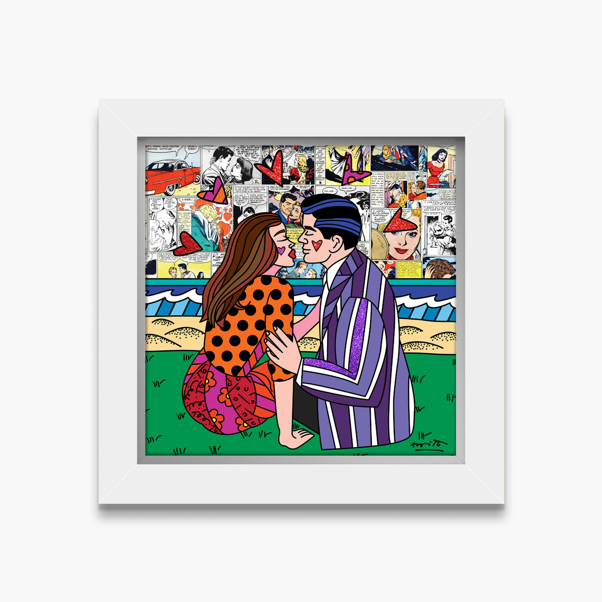 Romero Britto forte dei marmi limited edition  contemporary pop art piece