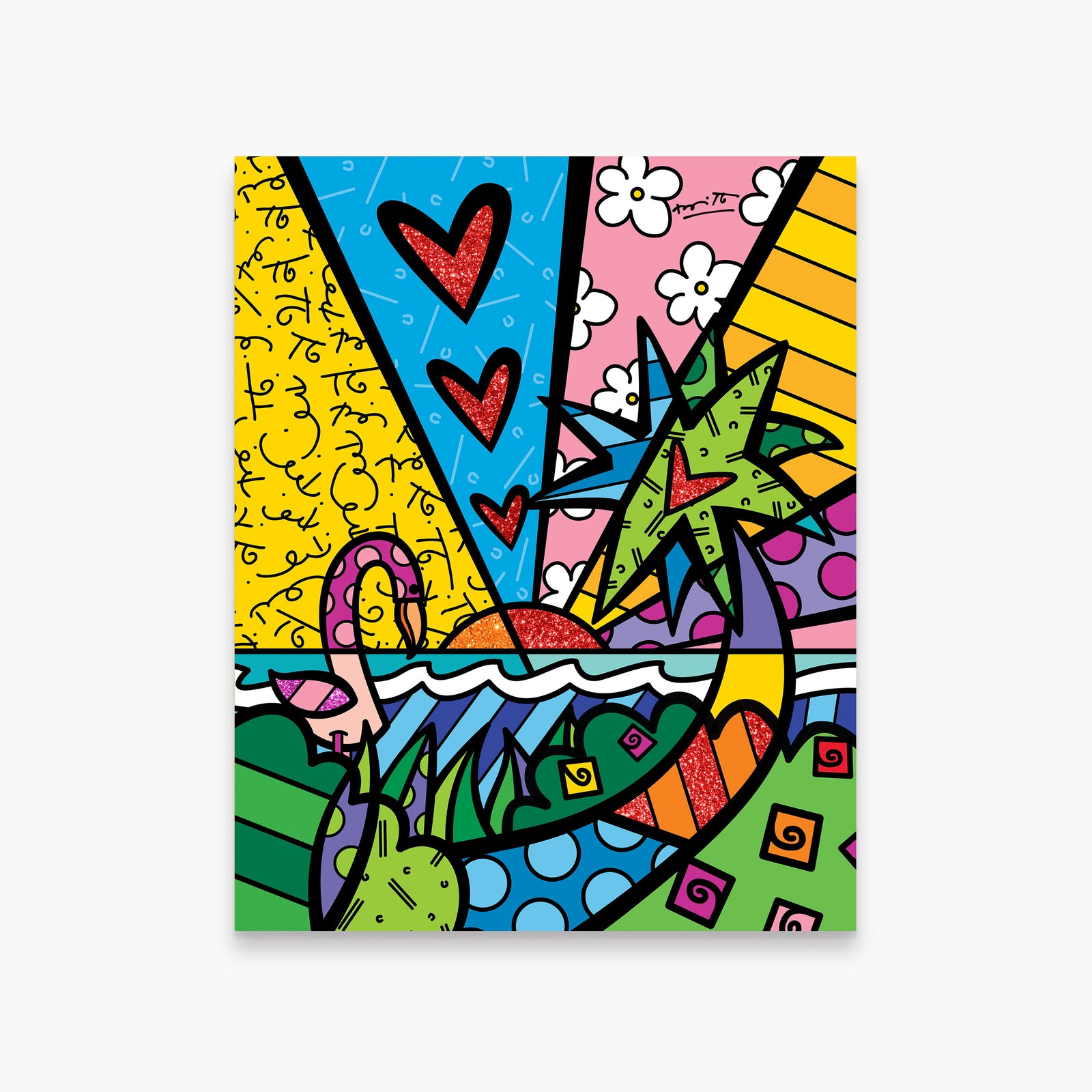 tropical paradise limited edition print  colorful decorative collectible gift idea