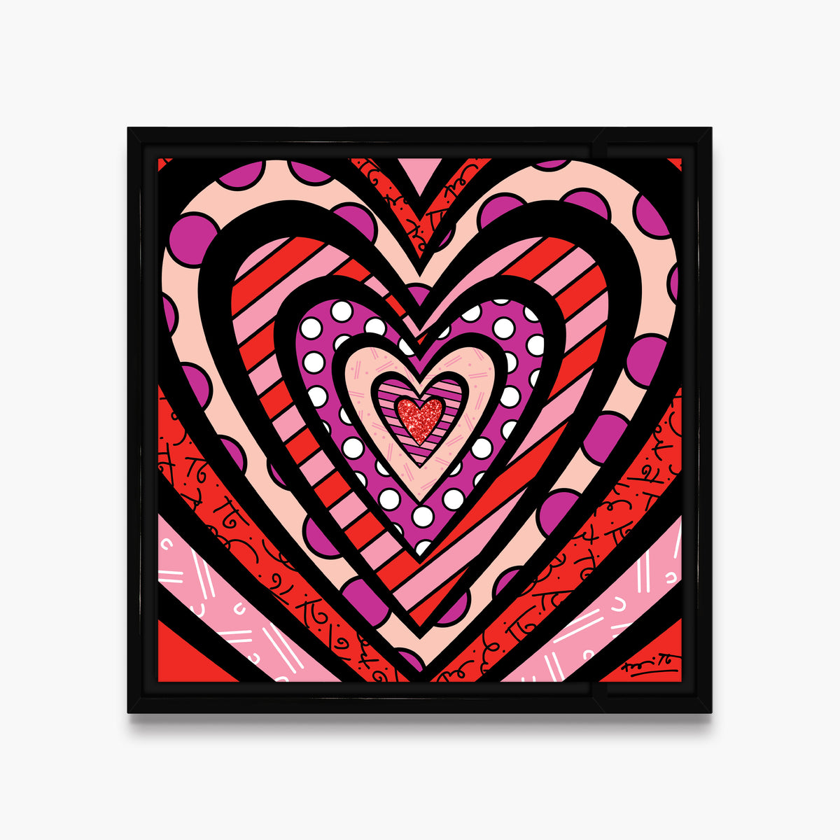 Romero Britto ripples of love limited edition  contemporary pop art piece