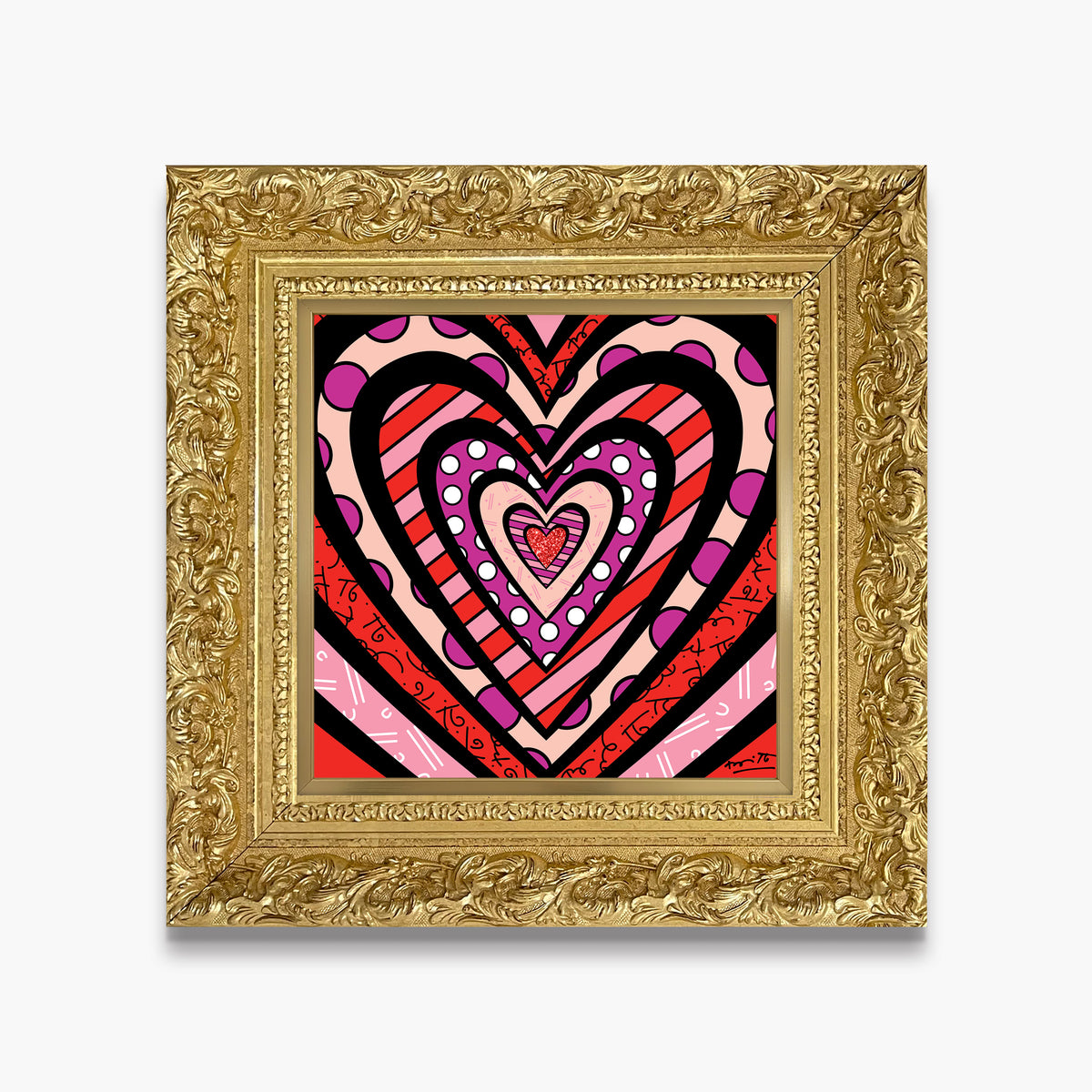 Romero Britto ripples of love limited edition  contemporary pop art piece