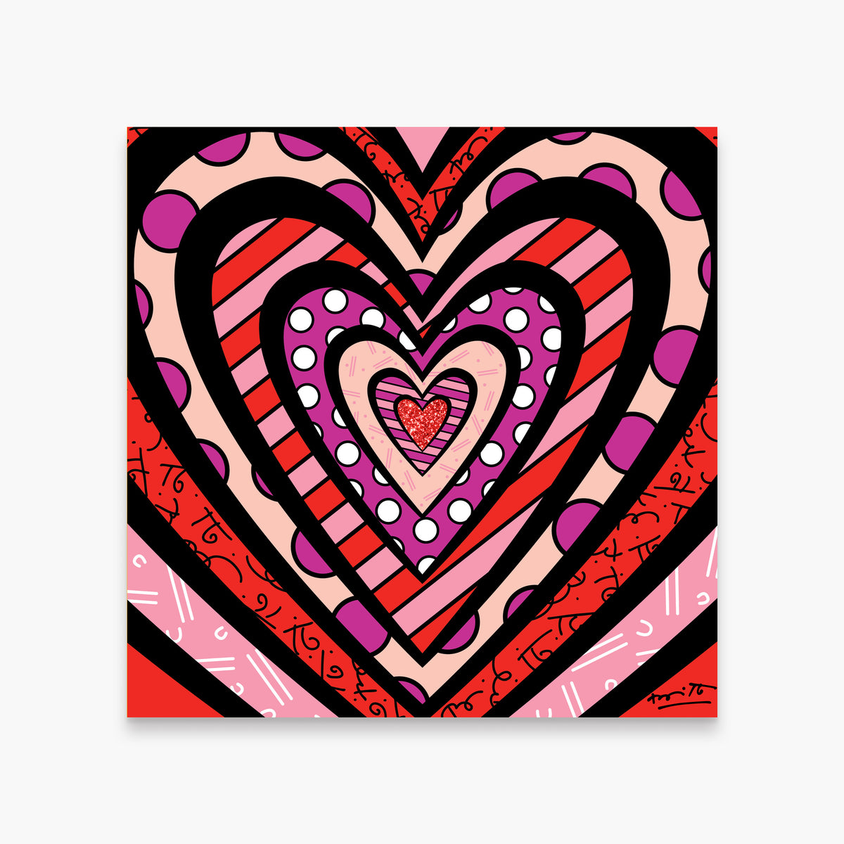 Romero Britto ripples of love limited edition  colorful pop art design