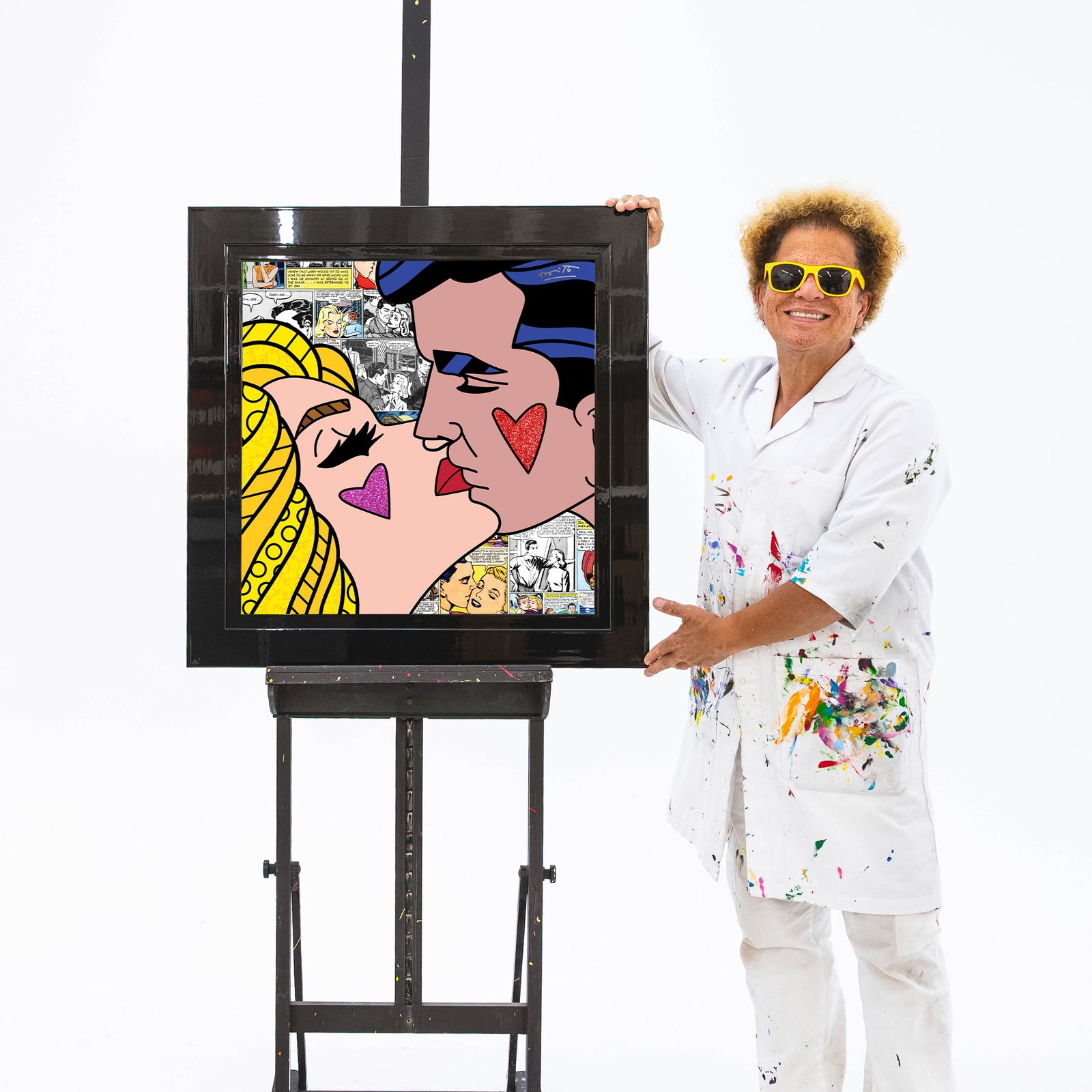 Romero Britto beijos limited edition print  colorful pop art design