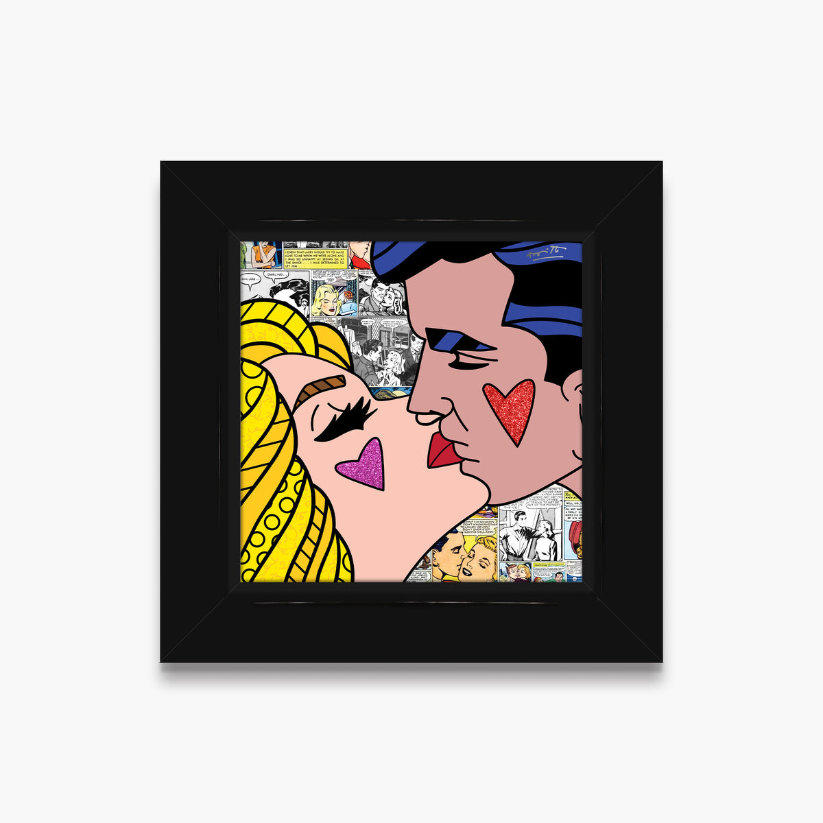 Romero Britto beijos limited edition print  colorful pop art design