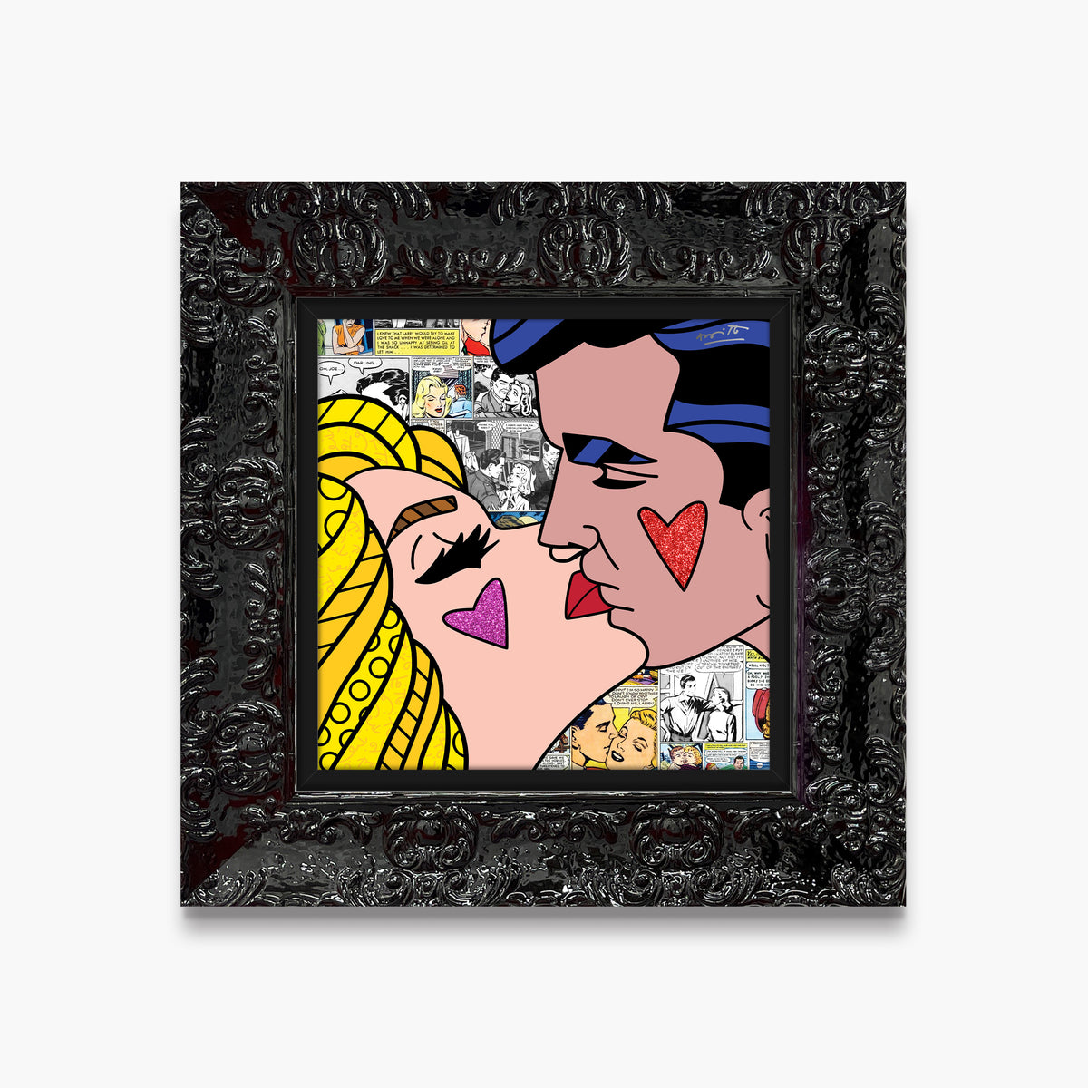 modern pop art beijos limited edition print  vibrant home decor