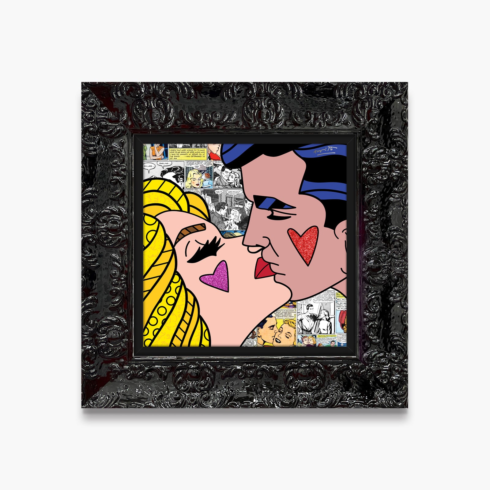 modern pop art beijos limited edition print  vibrant home decor