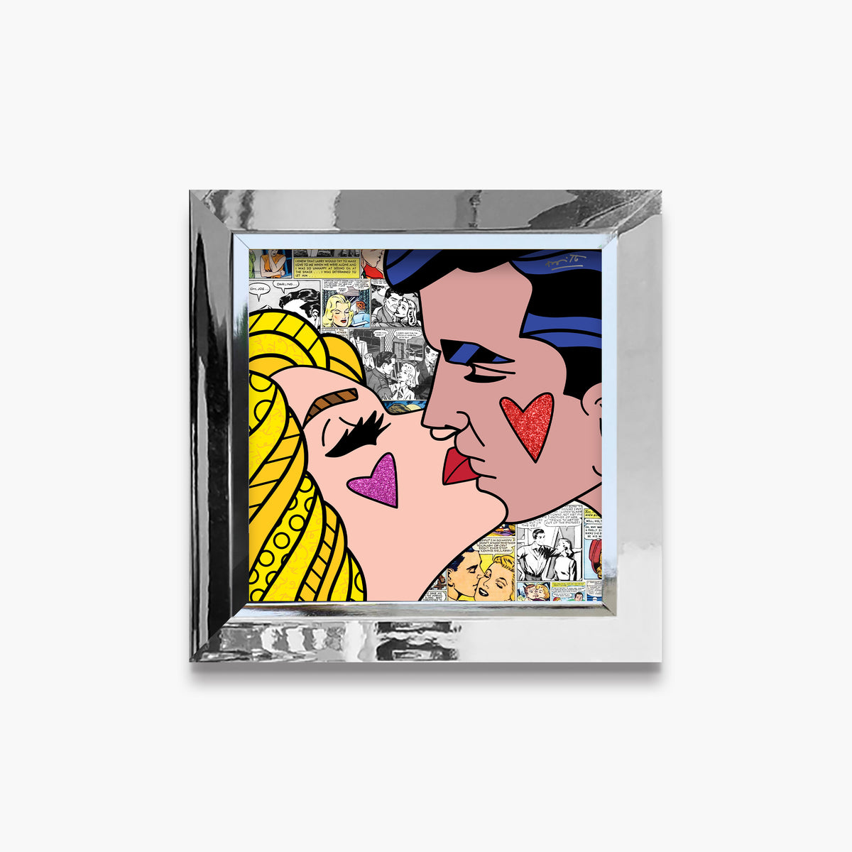 modern pop art beijos limited edition print  vibrant home decor
