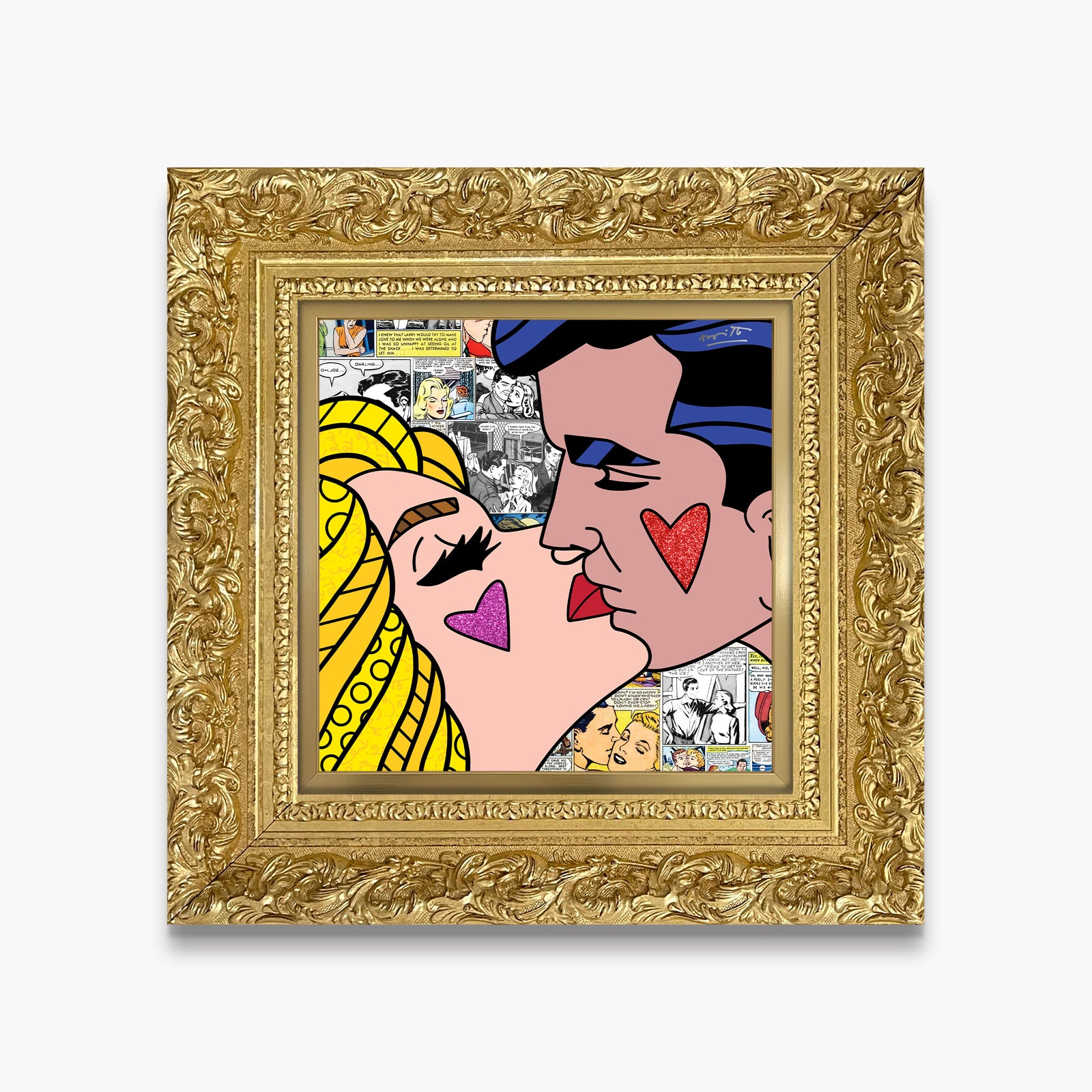 Romero Britto beijos limited edition print  colorful pop art design